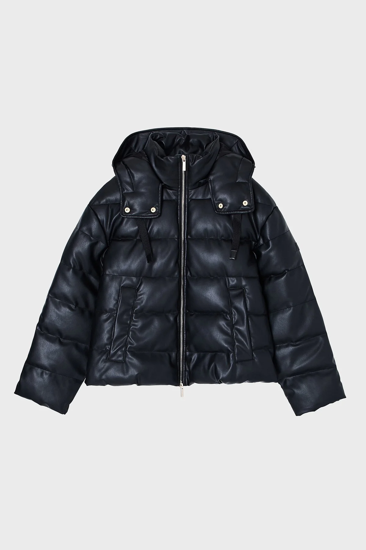 Armani Exchange Regular Fit Kapüşonlu Kapitoneli Parlak Şişme Bayan Mont XW000673 AF16106 UC001 SİYAH - 5