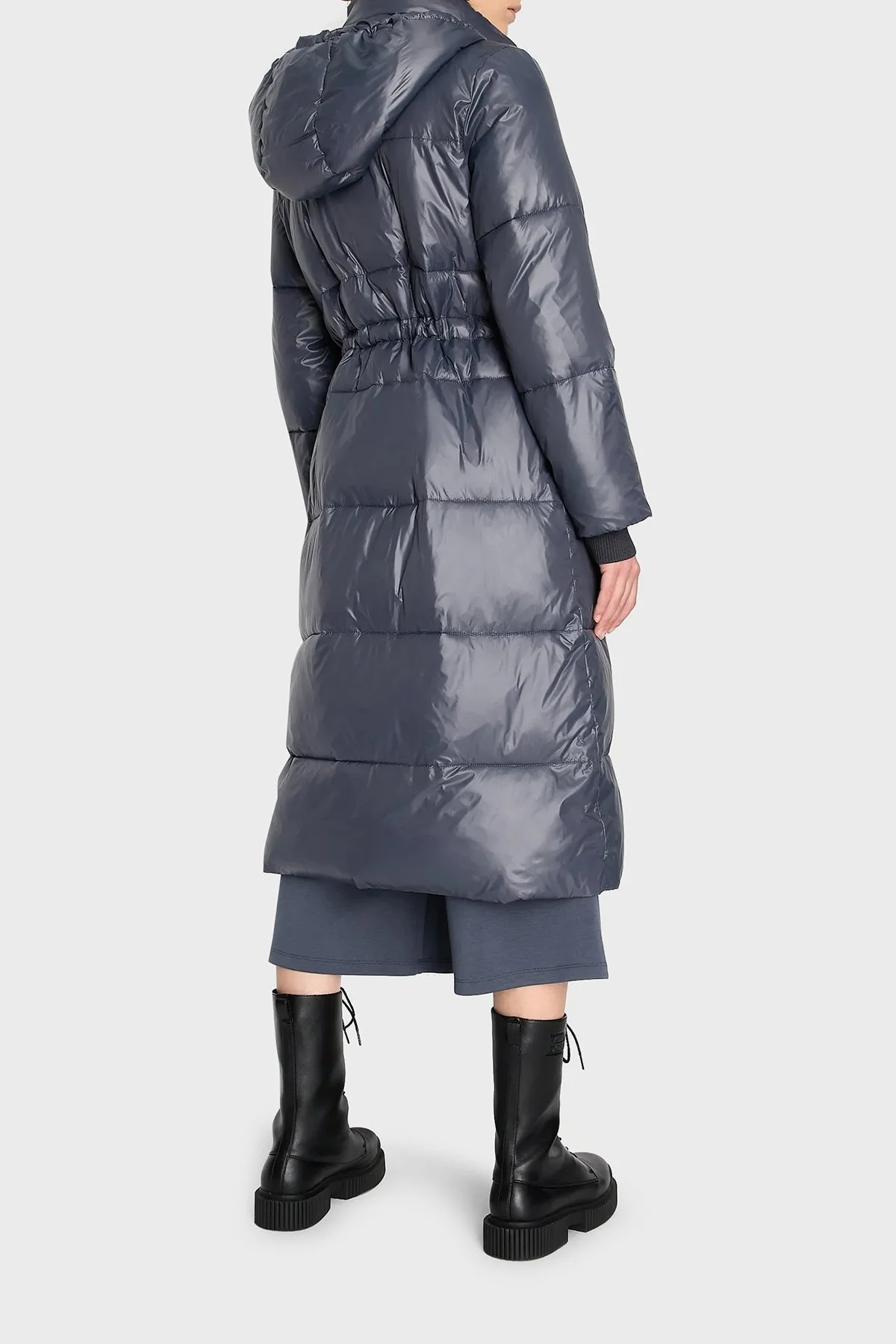 Armani Exchange Regular Fit Kapüşonlu Uzun Şişme Bayan Mont 6RYL24 YN4NZ 1990 FÜME - 2