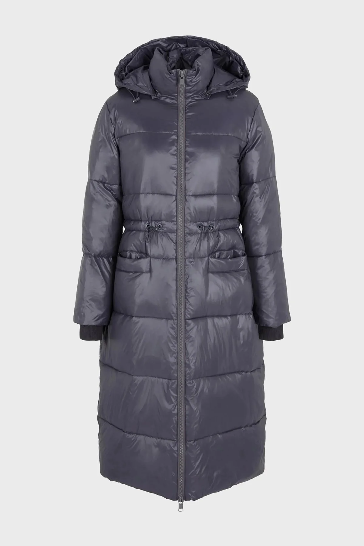 Armani Exchange Regular Fit Kapüşonlu Uzun Şişme Bayan Mont 6RYL24 YN4NZ 1990 FÜME - 5