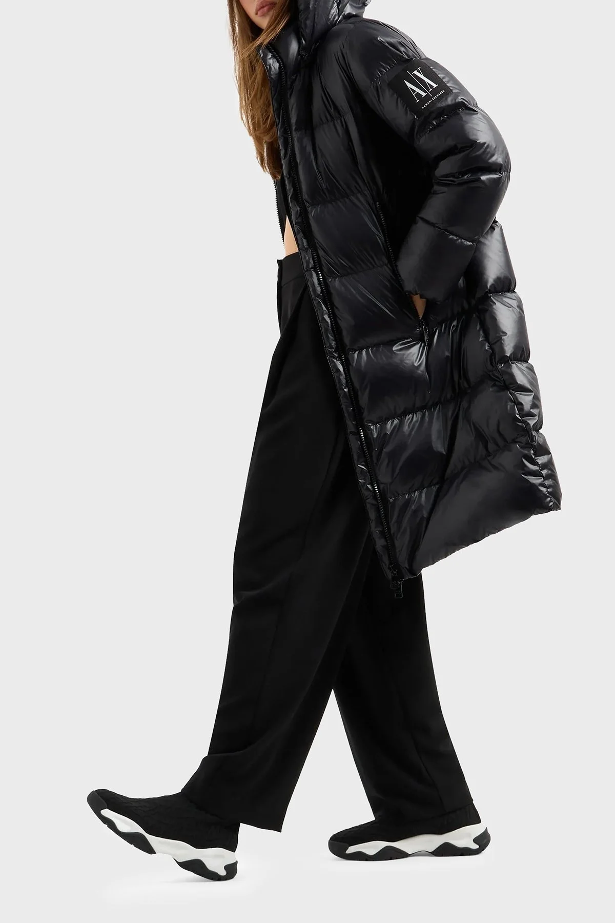 Armani Exchange Regular Fit Kapüşonlu Yaka Bayan Mont XW000251 AF10860 UC001 SİYAH - 3