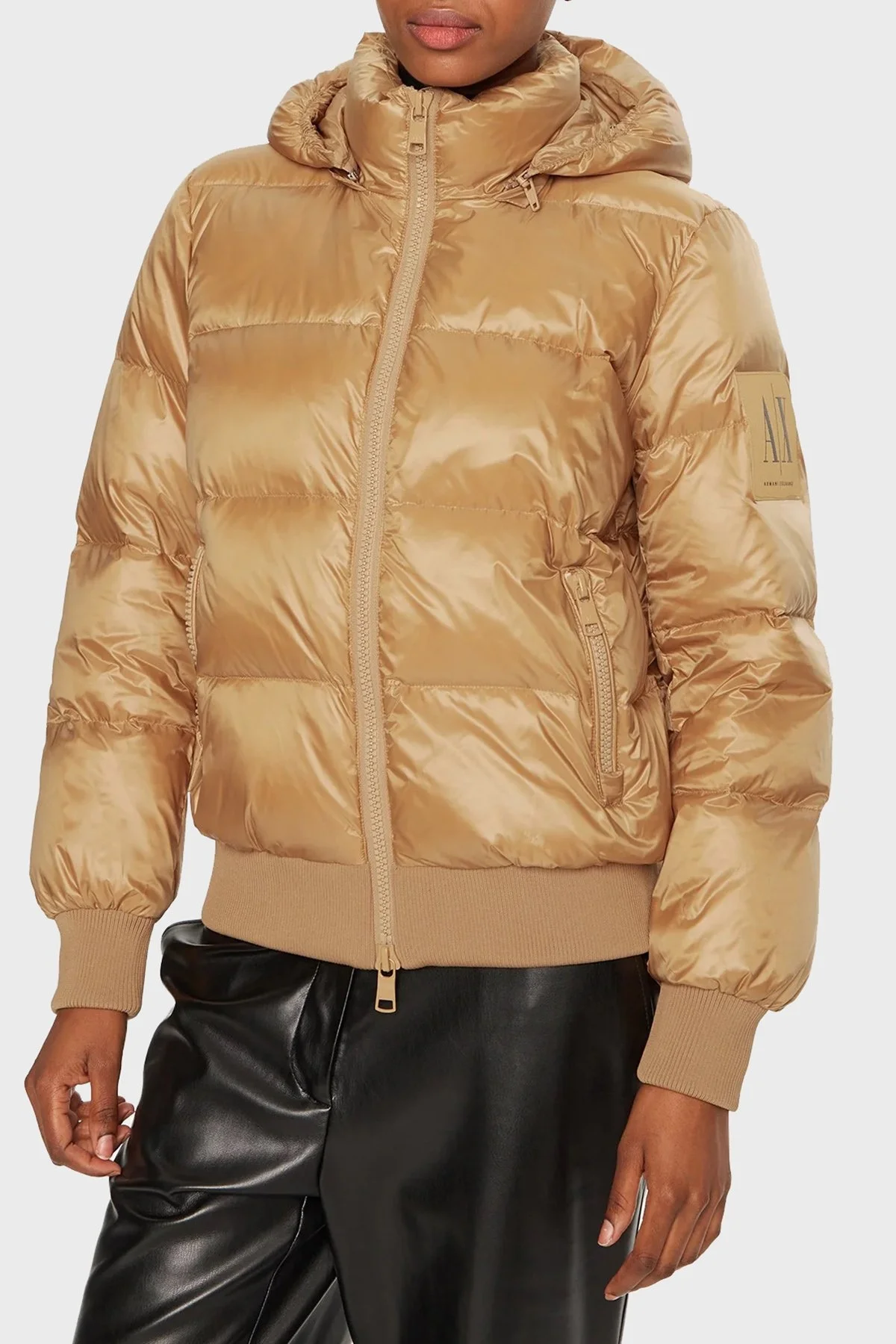 Armani Exchange Regular Fit Kapüşonlu Yaka Kuş Tüyü Dolgulu Bayan Mont XW000228 AF10860 U6164 Tarçın - 1