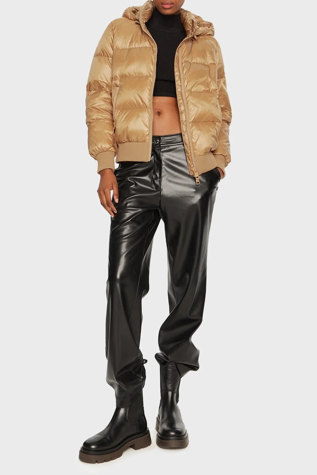 Armani Exchange Regular Fit Kapüşonlu Yaka Kuş Tüyü Dolgulu Bayan Mont XW000228 AF10860 U6164 Tarçın - 3