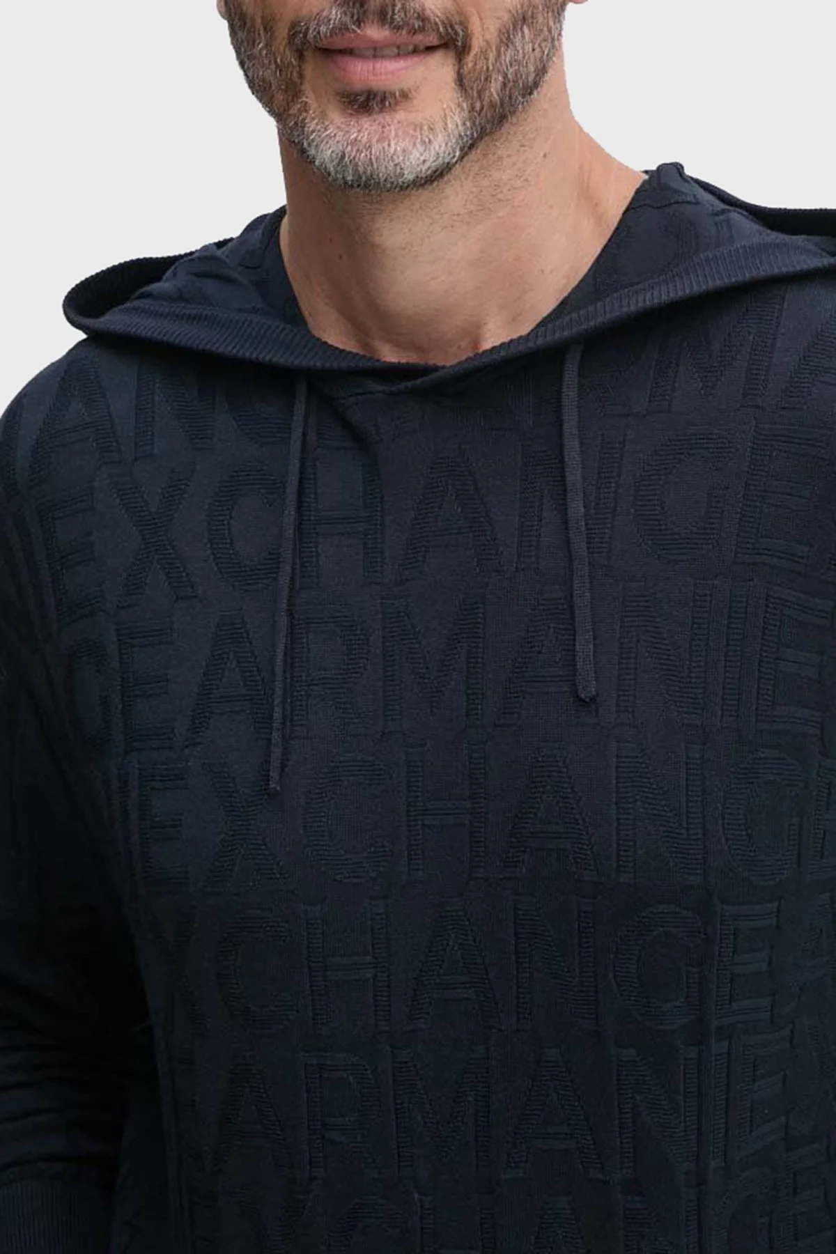 Armani Exchange Regular Fit Kapüşonlu Yaka Örme Erkek Kazak 6DZM1B ZM4DZ 1510 LACİVERT - 4