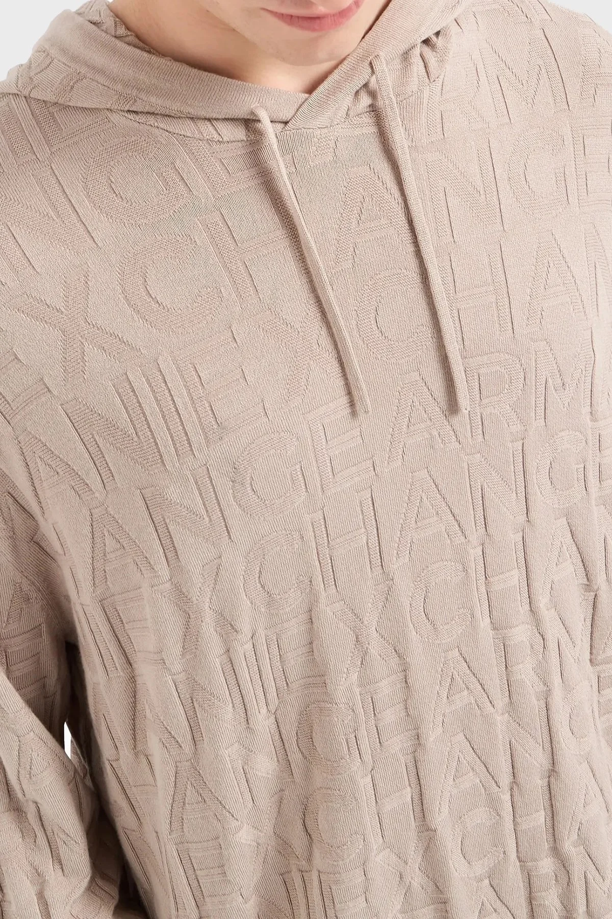 Armani Exchange Regular Fit Kapüşonlu Yaka Örme Erkek Kazak 6DZM1B ZM4DZ 17AB KREM - 4