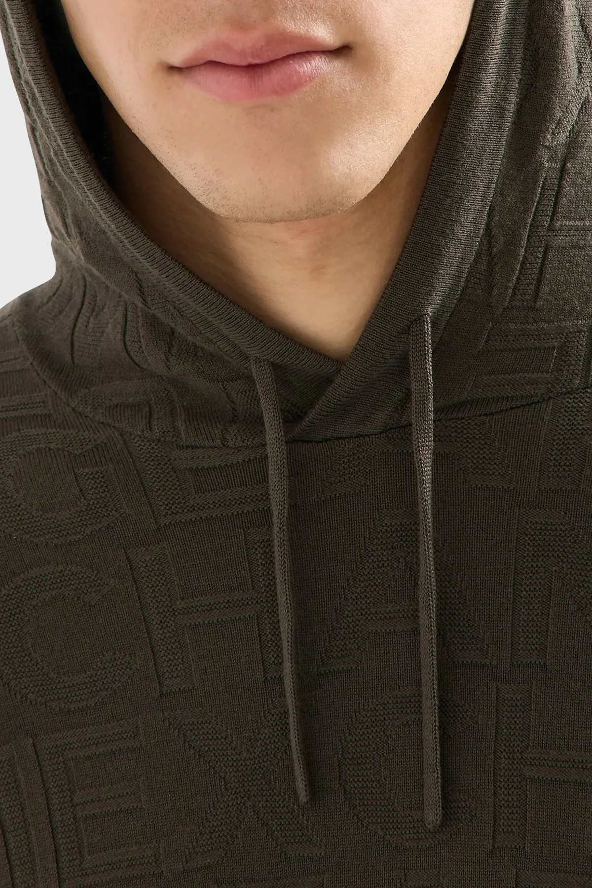 Armani Exchange Regular Fit Kapüşonlu Yaka Örme Erkek Kazak 6DZM1B ZM4DZ 1897 SİYAH-YEŞİL - 4