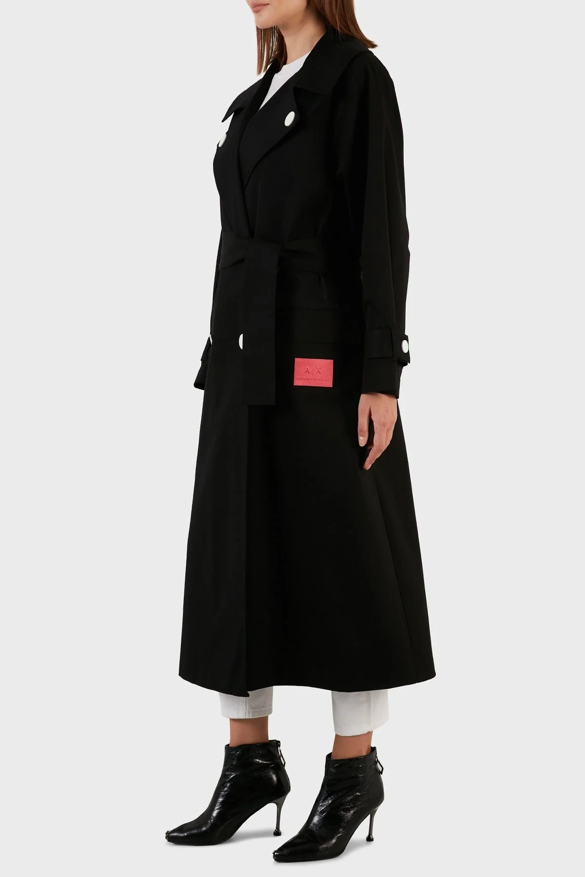Armani Exchange Regular Fit Kemerli Cepli Pamuklu Bayan Trençkot 6LYL24 YN7EZ 1200 SİYAH - 4