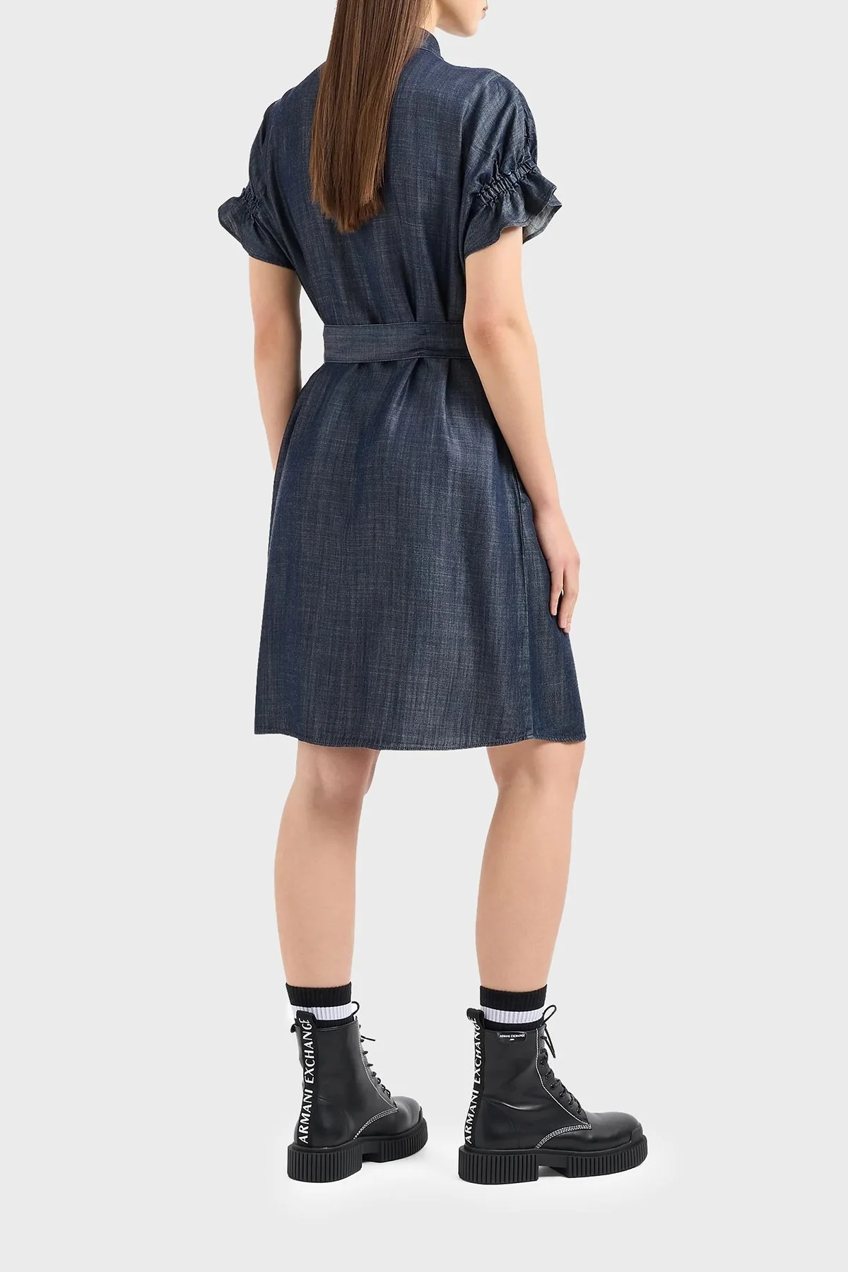 Armani Exchange Regular Fit Kemerli Mini Denim Bayan Elbise 3DYA64 Y15PZ 1500 MAVİ - 3