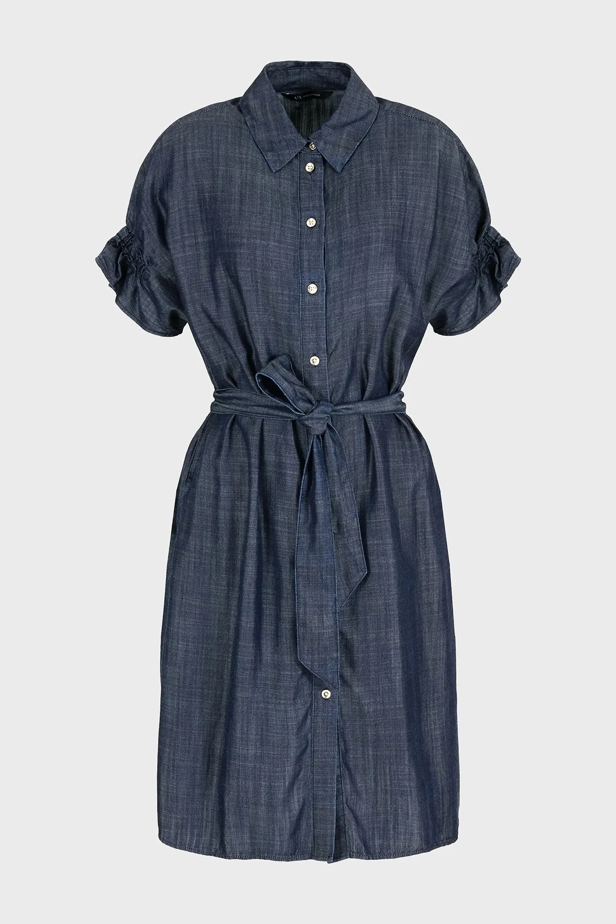 Armani Exchange Regular Fit Kemerli Mini Denim Bayan Elbise 3DYA64 Y15PZ 1500 MAVİ - 5