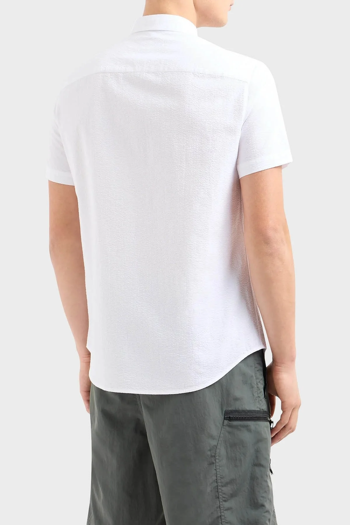 Armani Exchange Regular Fit Kısa Kollu Erkek Gömlek 3DZC28 ZN4KZ 1100 BEYAZ - 2