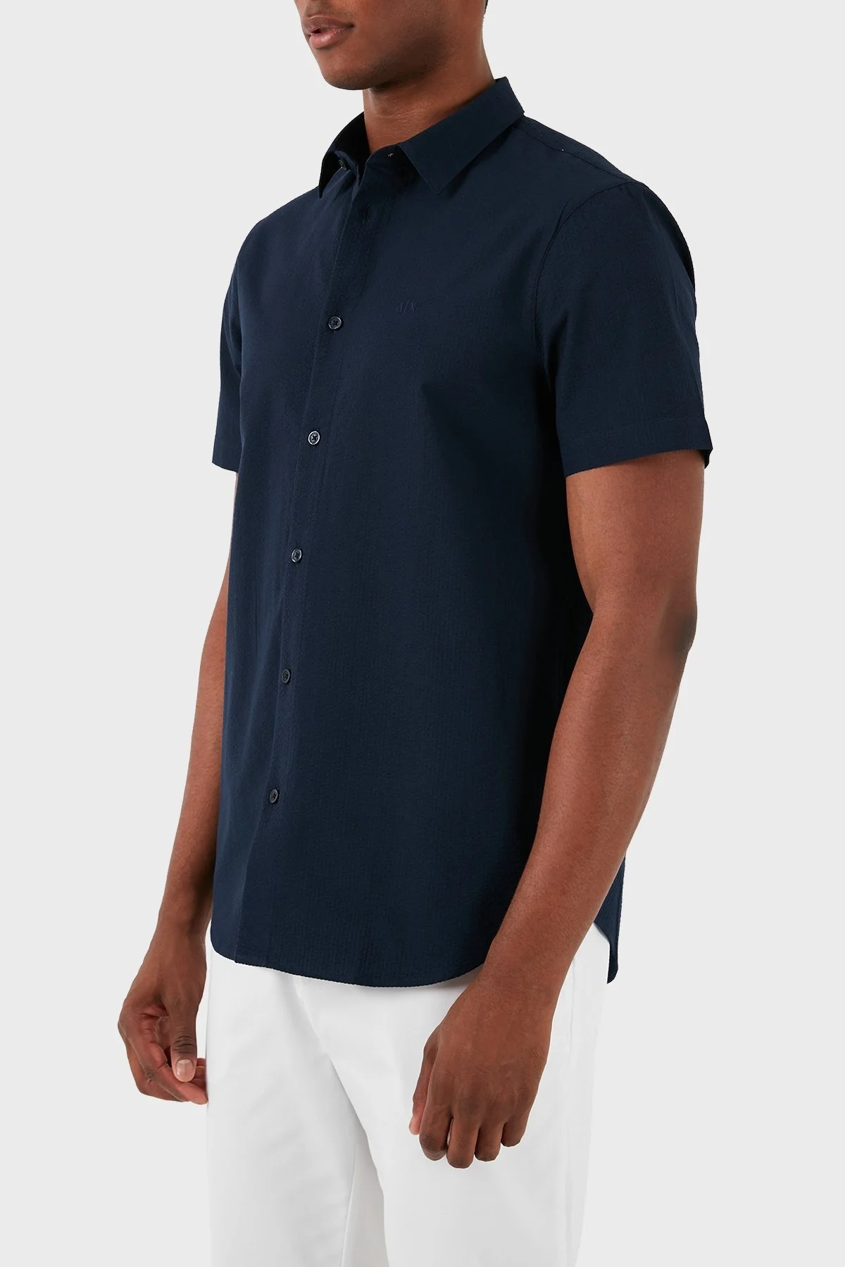 Armani Exchange Regular Fit Kısa Kollu Erkek Gömlek 3DZC28 ZN4KZ 15BA LACİVERT - 3