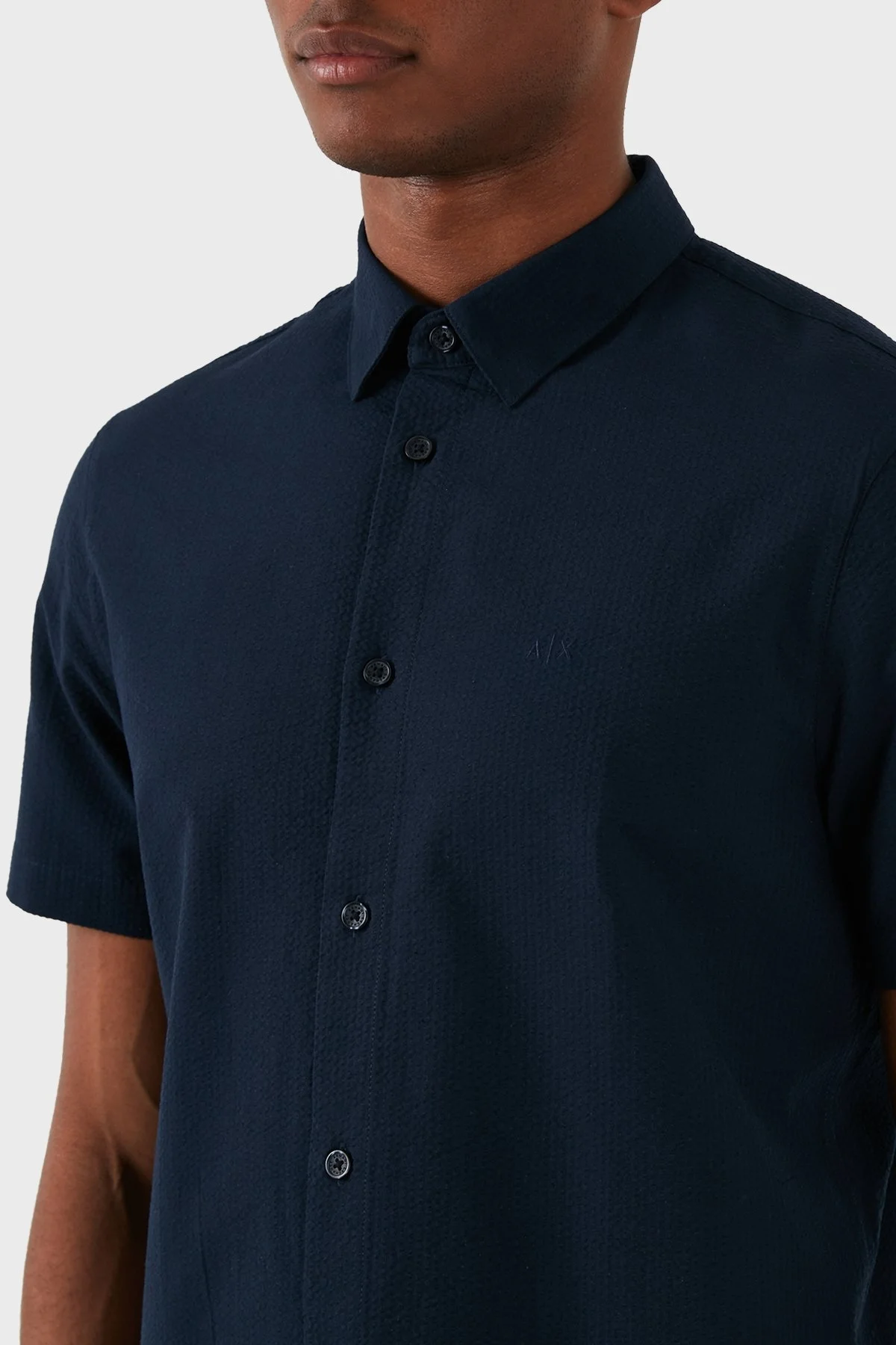 Armani Exchange Regular Fit Kısa Kollu Erkek Gömlek 3DZC28 ZN4KZ 15BA LACİVERT - 6