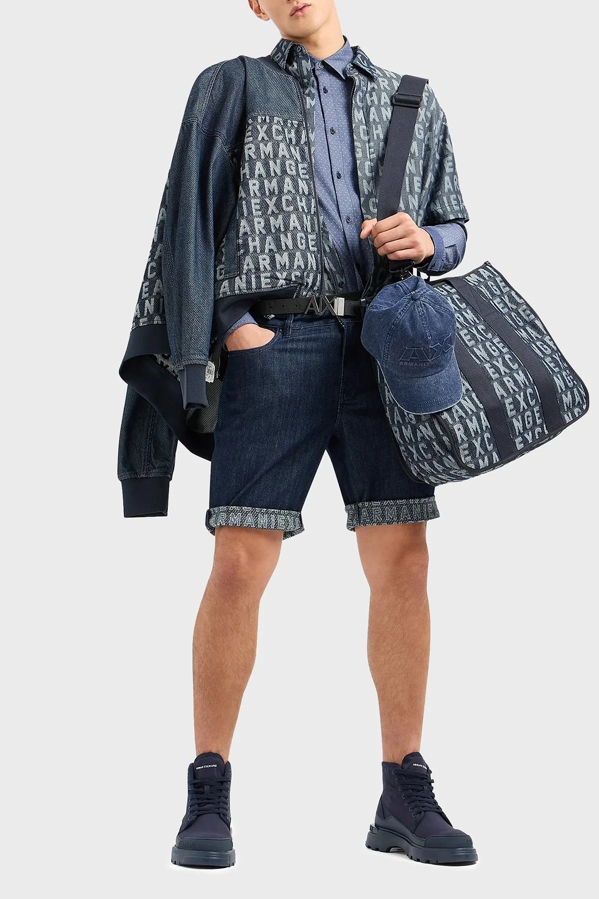 Armani Exchange Regular Fit Kısa Kollu Erkek Gömlek 3DZCD4 Z1WAZ 05HC LACİVERT - 8