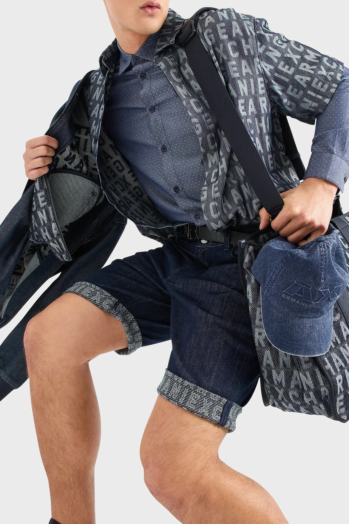 Armani Exchange Regular Fit Kısa Kollu Erkek Gömlek 3DZCD4 Z1WAZ 05HC LACİVERT - 10