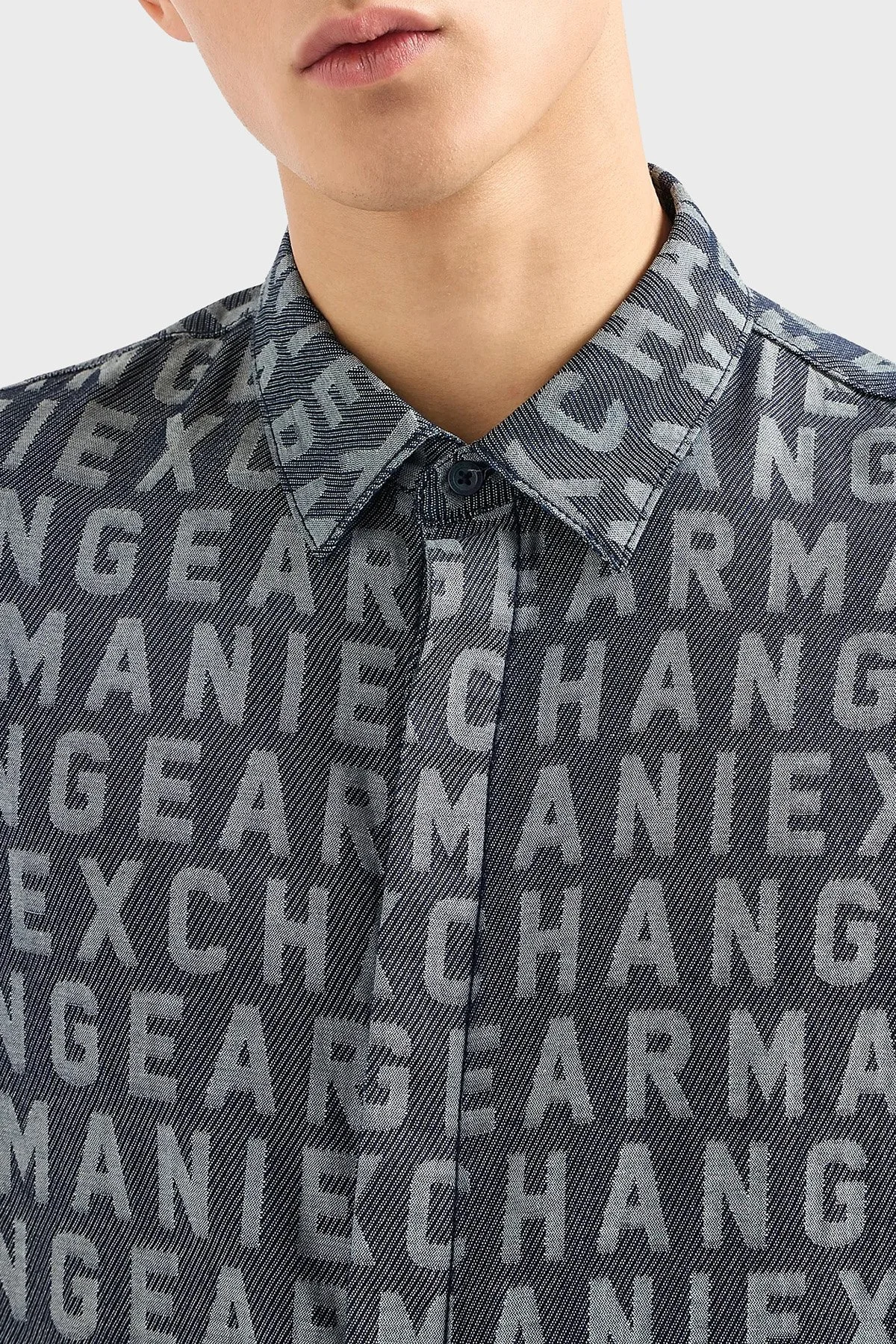 Armani Exchange Regular Fit Kısa Kollu Erkek Gömlek 3DZCD4 Z1WAZ 05HC LACİVERT - 5