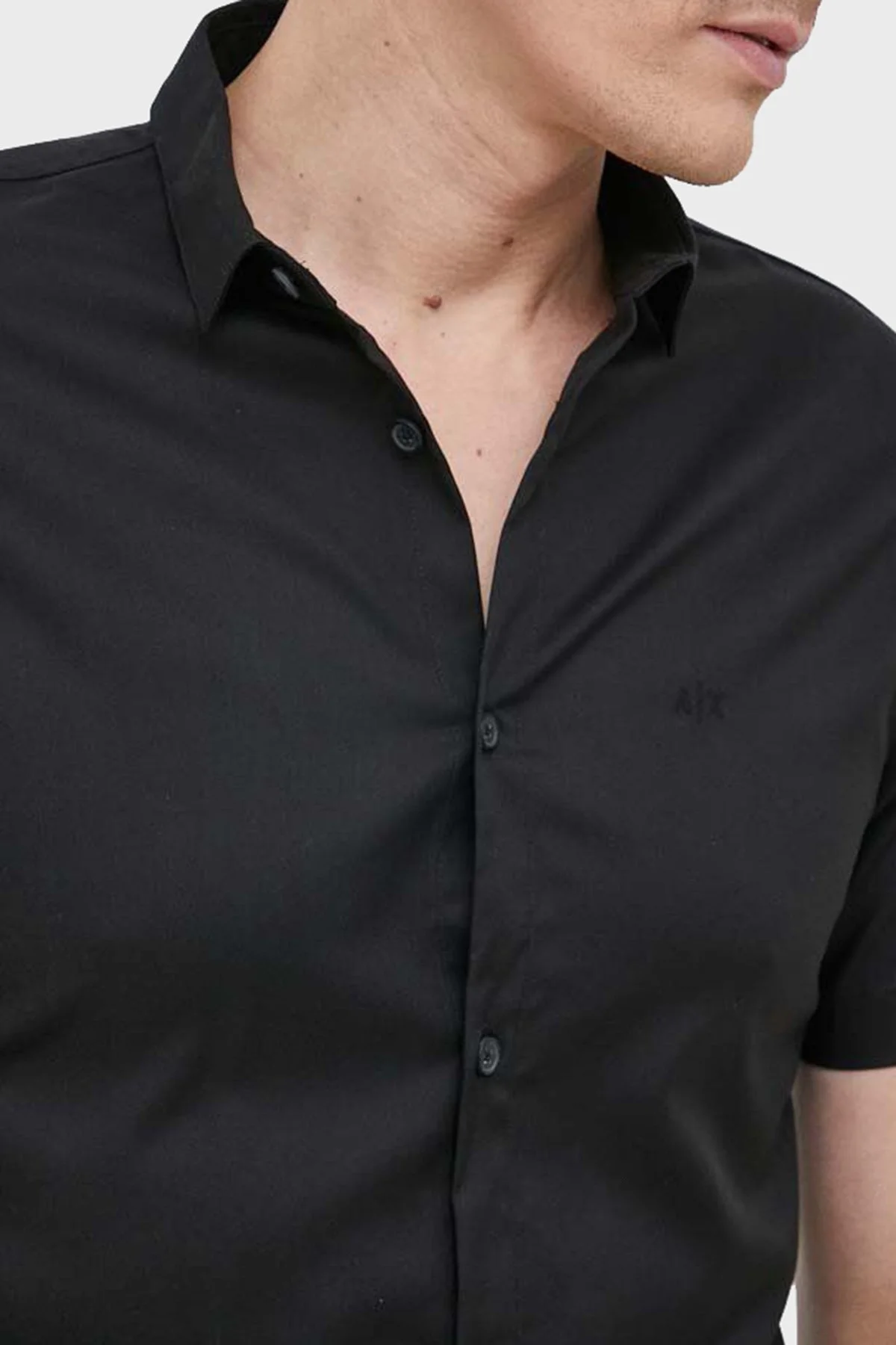 Armani Exchange Regular Fit Kısa Kollu Erkek Gömlek 8NZC51 ZNYXZ 1200 SİYAH - 2