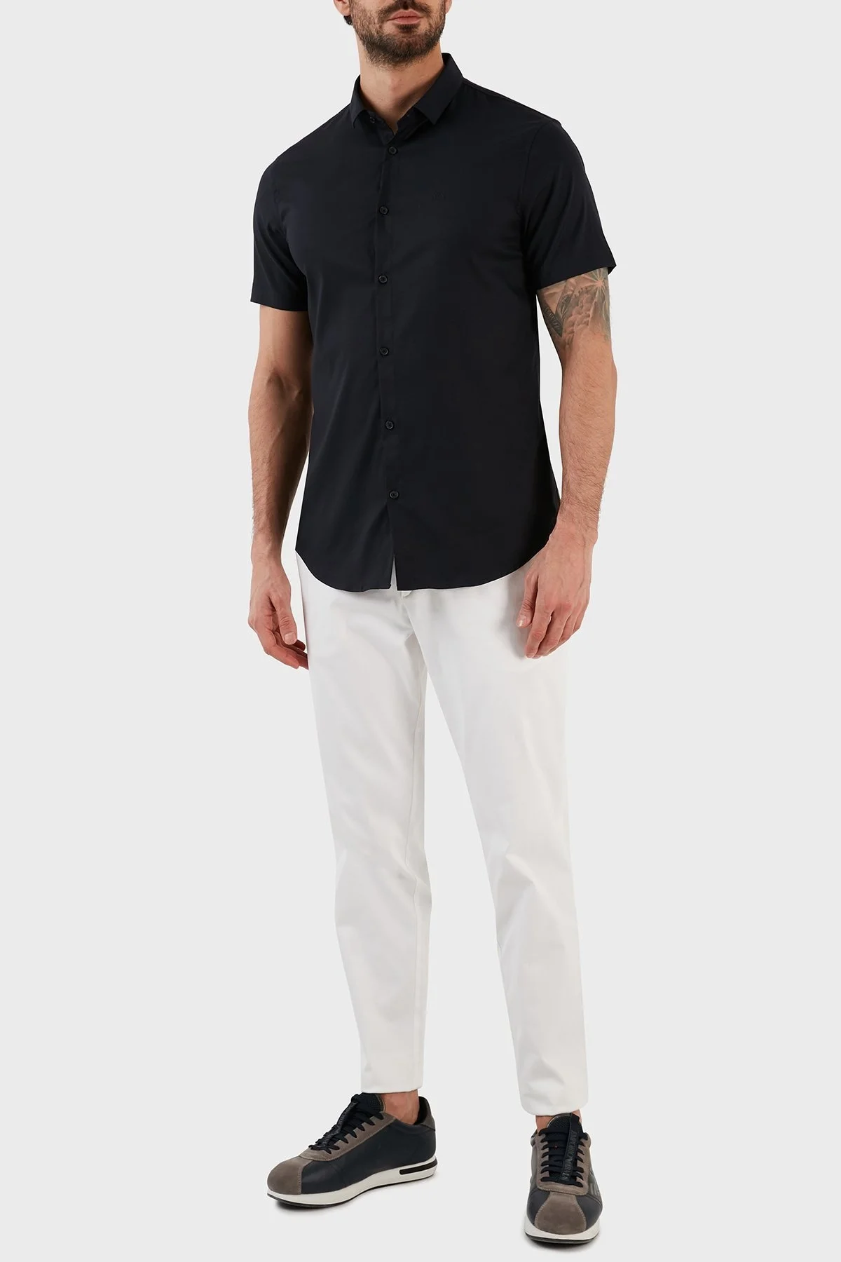 Armani Exchange Regular Fit Kısa Kollu Erkek Gömlek 8NZC51 ZNYXZ 1510 LACİVERT - 3