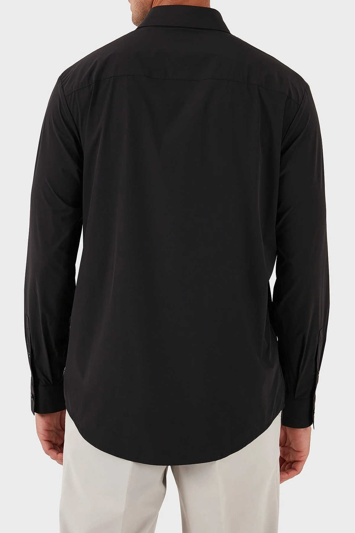 Armani Exchange Regular Fit Klasik Yaka Uzun Kollu Erkek Gömlek XM001567 AF19193 UC001 SİYAH - 2