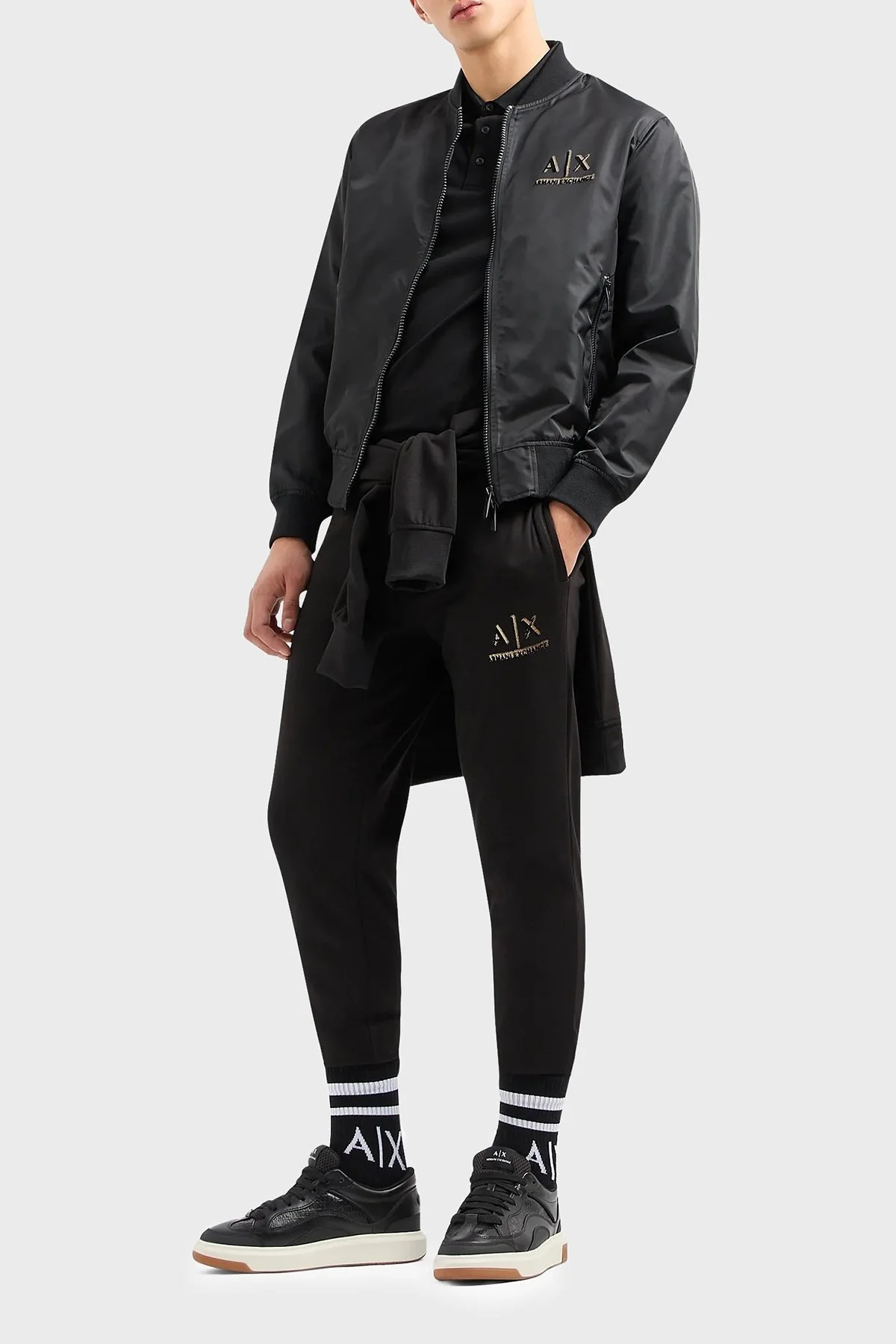 Armani Exchange Regular Fit Kolej Yaka Bomber Erkek Mont 3DZBSA ZNUBZ 1200 SİYAH - 3
