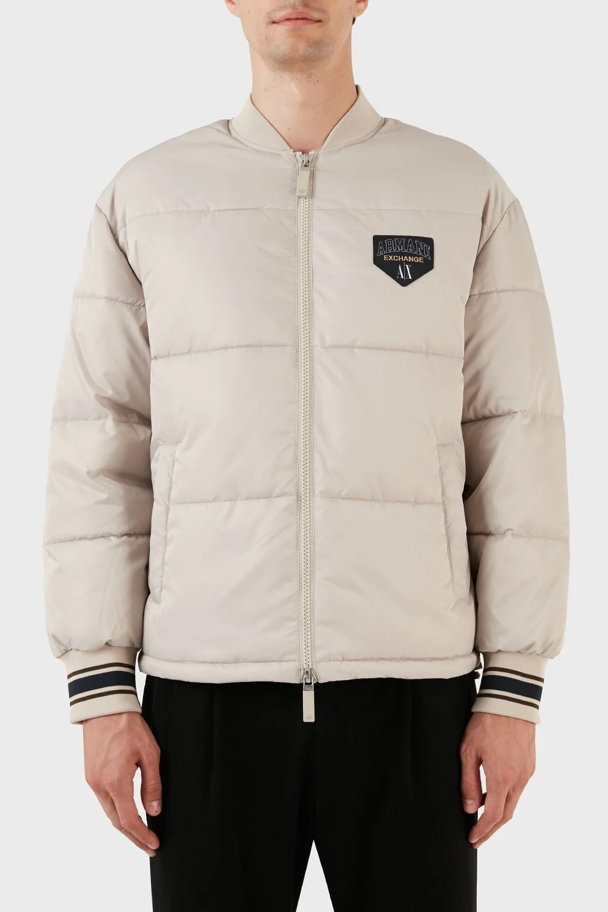 Armani Exchange Regular Fit Kolej Yaka Bomber Erkek Mont 6RZB23 ZNJ7Z 1934 BEJ - 1