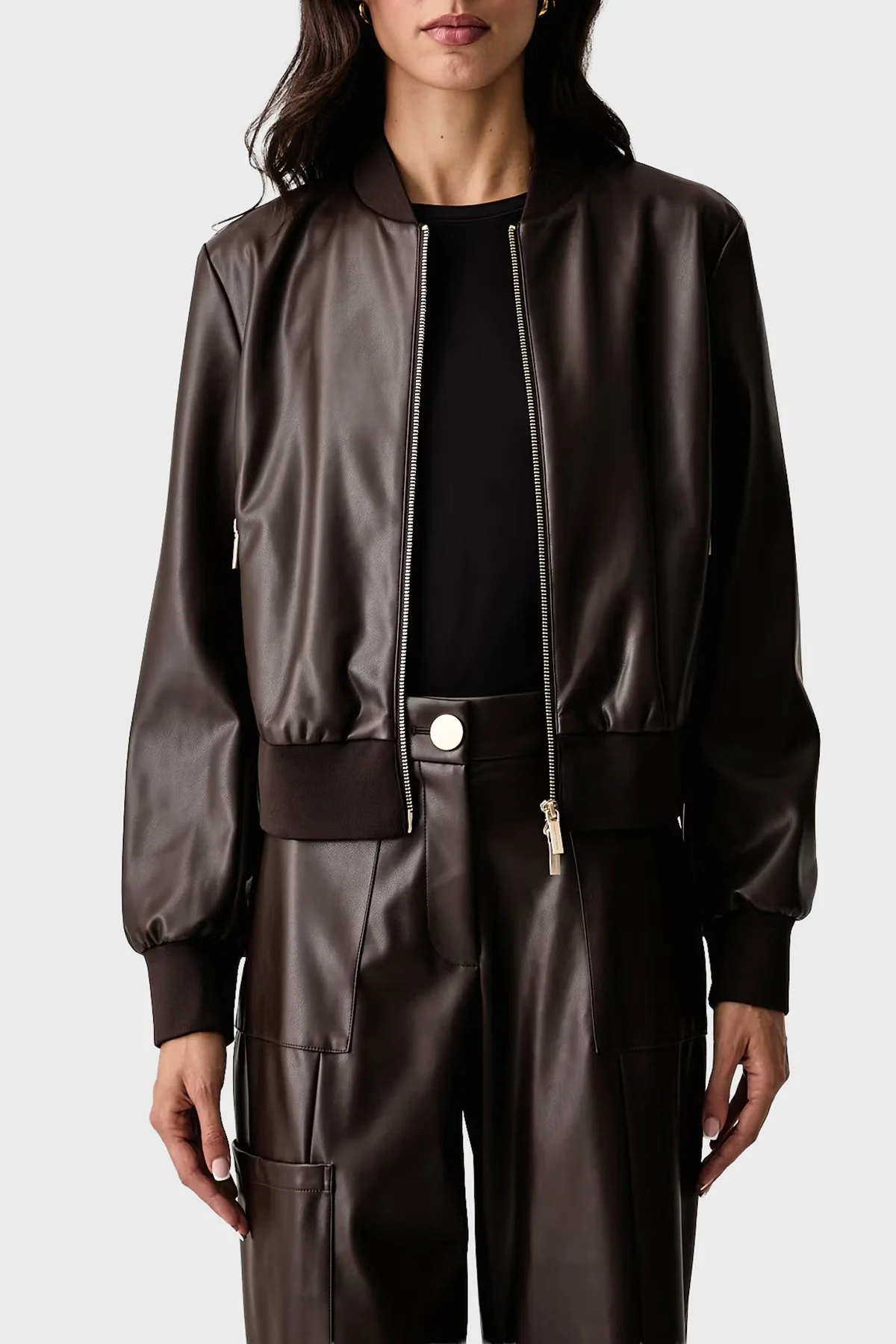 Armani Exchange Regular Fit Kolej Yaka Fermuarlı Kadın Ceket XW003136 AF10203 U6032 Kahve - 1