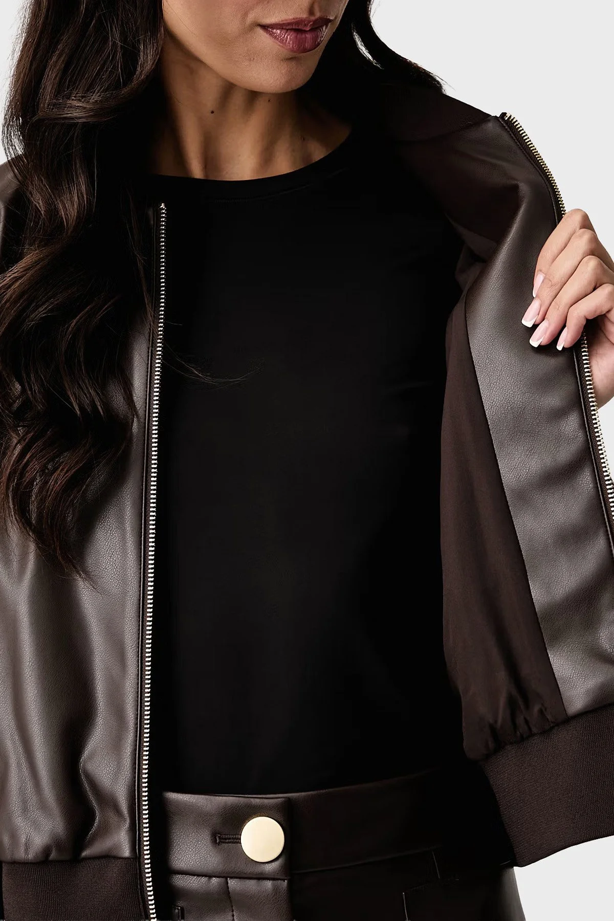 Armani Exchange Regular Fit Kolej Yaka Fermuarlı Kadın Ceket XW003136 AF10203 U6032 Kahve - 5