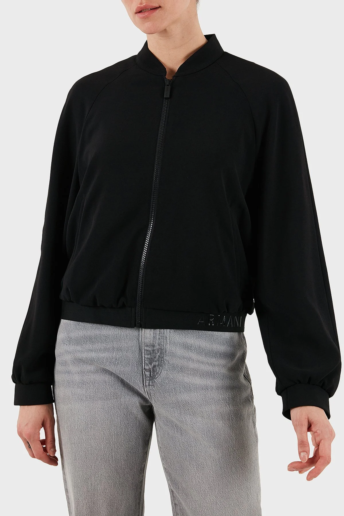 Armani Exchange Regular Fit Kolej Yaka Logo Detaylı Bomber Bayan Ceket XW001029 AF10872 UC001 SİYAH - 1