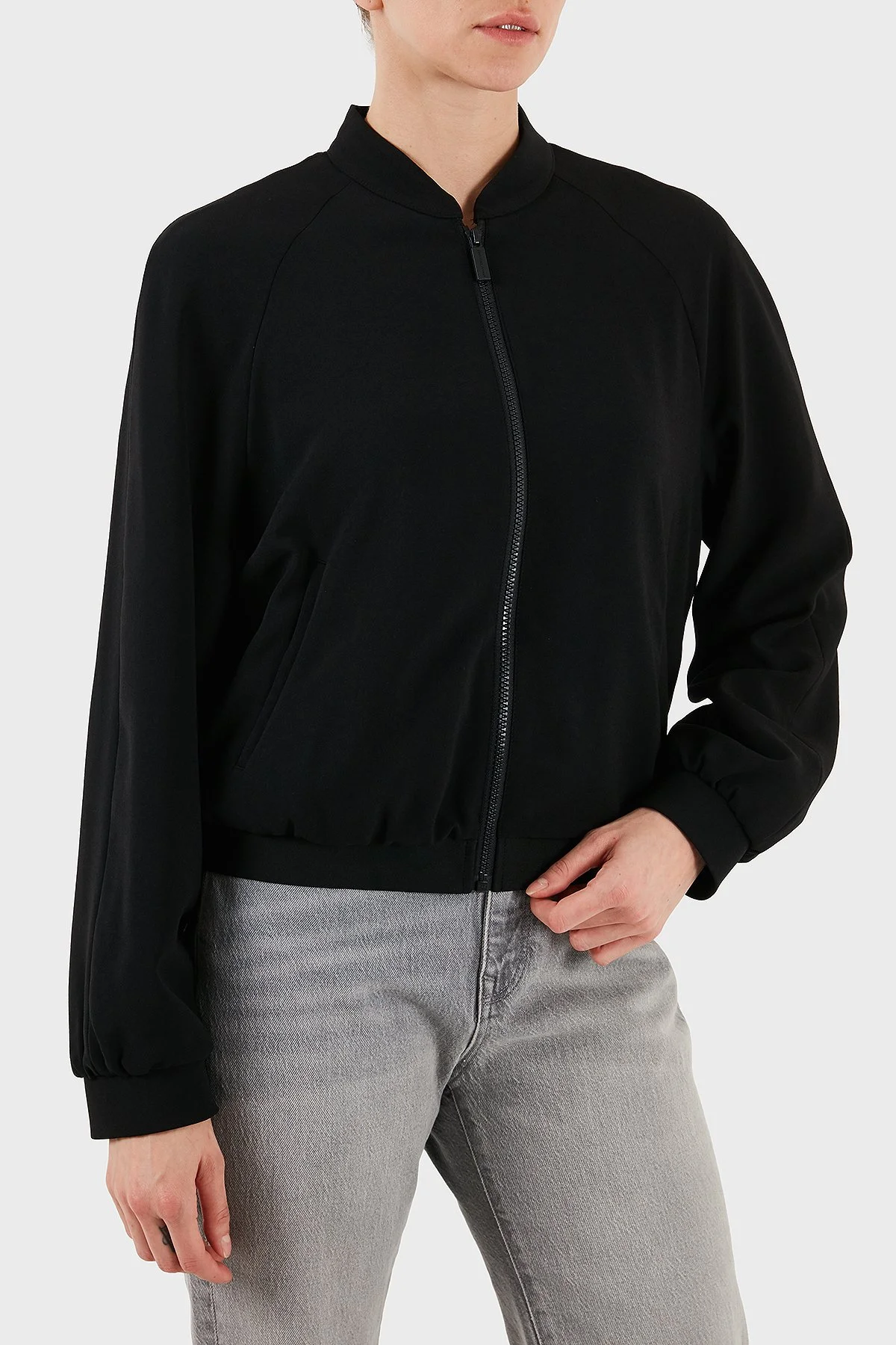 Armani Exchange Regular Fit Kolej Yaka Logo Detaylı Bomber Bayan Ceket XW001029 AF10872 UC001 SİYAH - 4