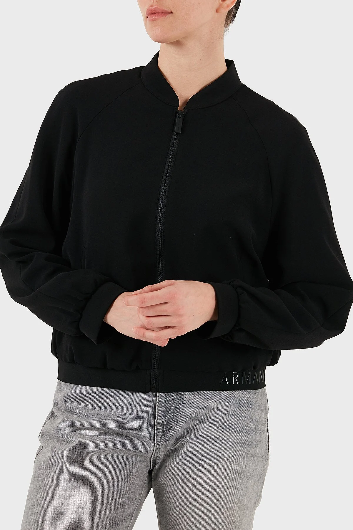 Armani Exchange Regular Fit Kolej Yaka Logo Detaylı Bomber Bayan Ceket XW001029 AF10872 UC001 SİYAH - 5