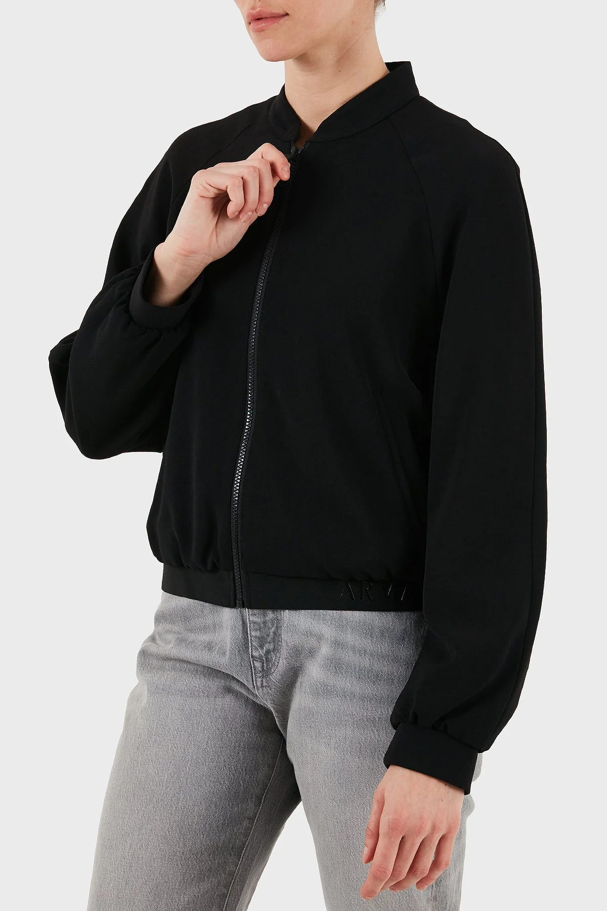 Armani Exchange Regular Fit Kolej Yaka Logo Detaylı Bomber Bayan Ceket XW001029 AF10872 UC001 SİYAH - 6