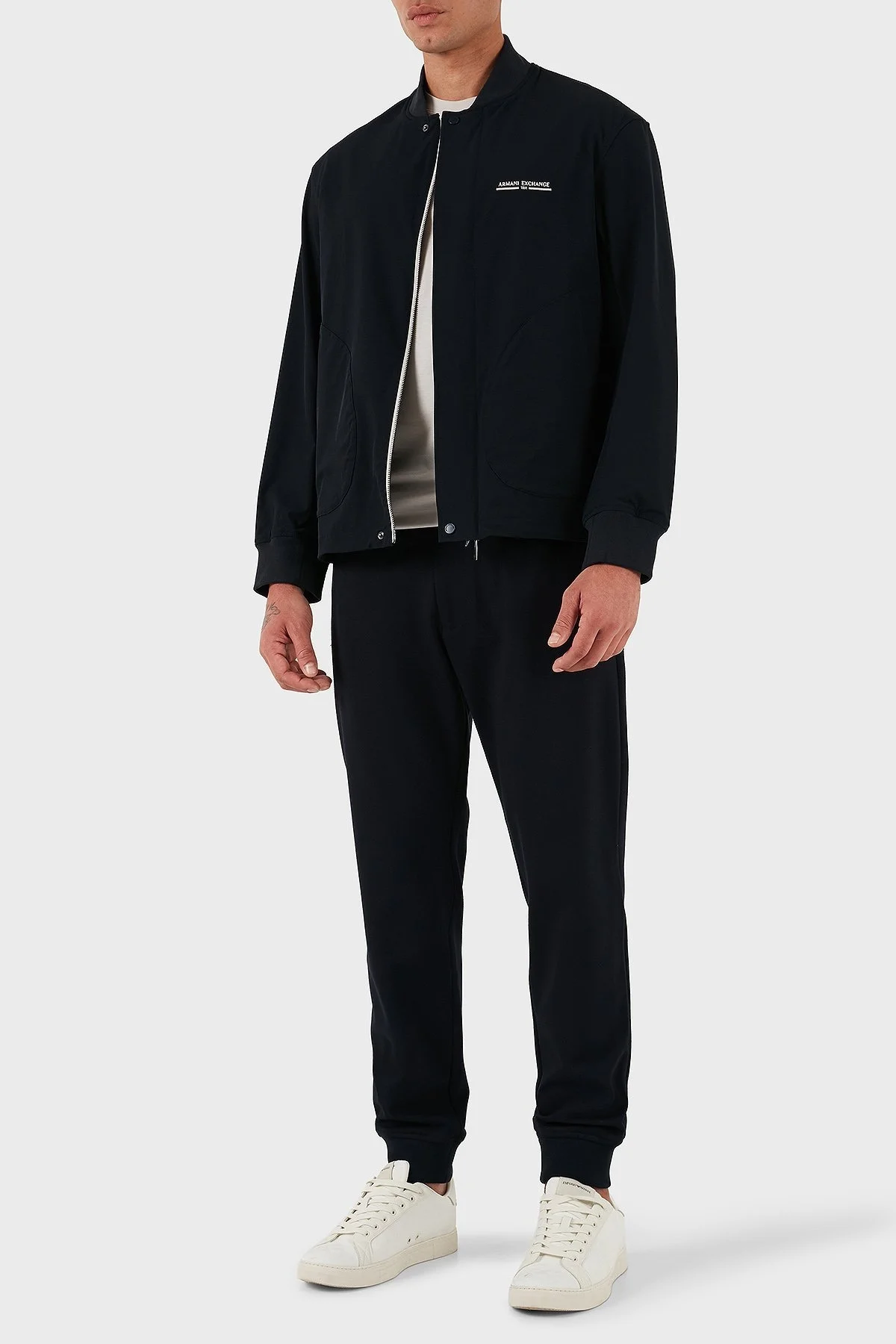 Armani Exchange Regular Fit Kolej Yaka Logolu Bomber Erkek Ceket XM001854 AF15604 UB101 LACİVERT - 2