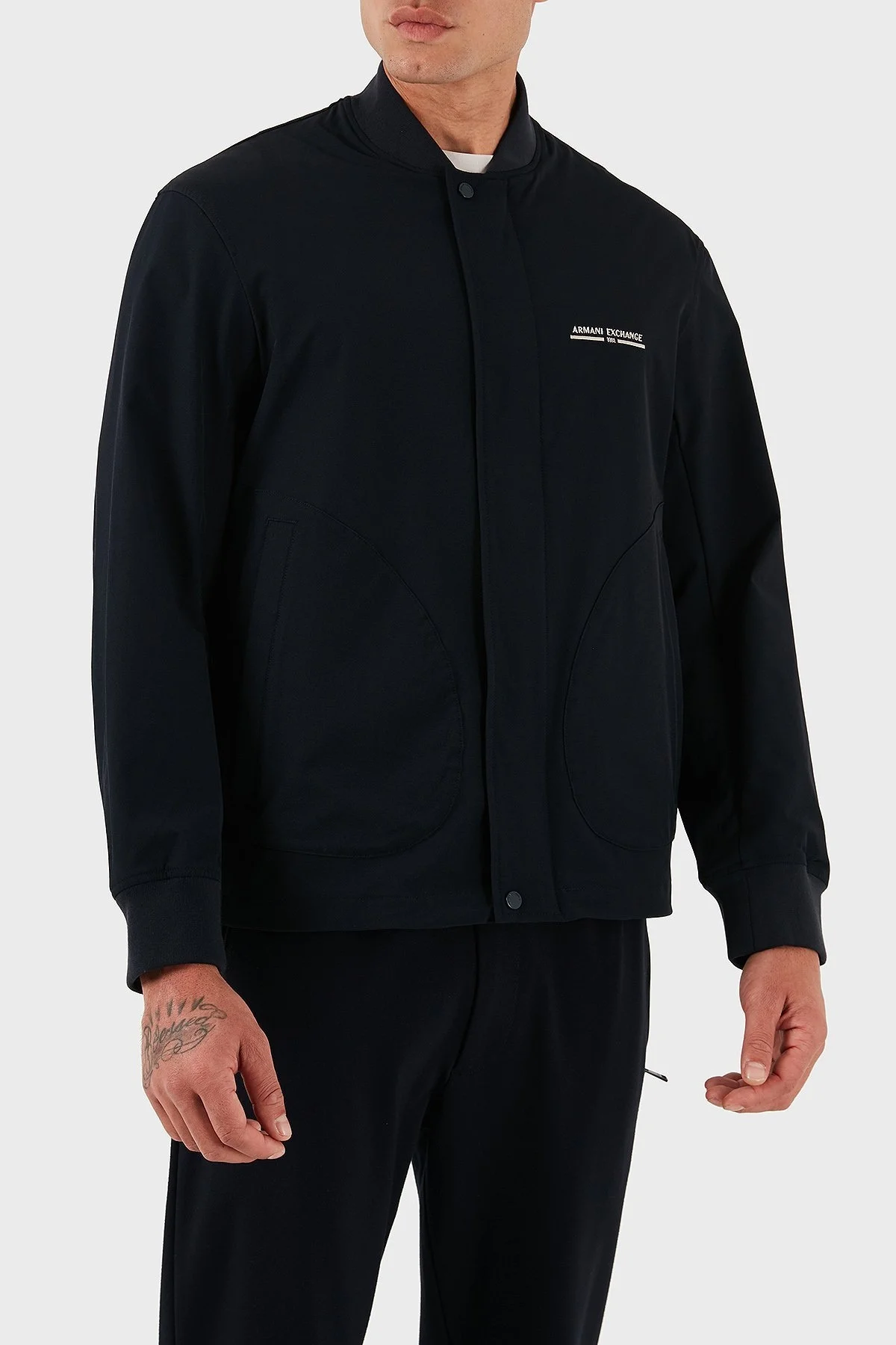 Armani Exchange Regular Fit Kolej Yaka Logolu Bomber Erkek Ceket XM001854 AF15604 UB101 LACİVERT - 4