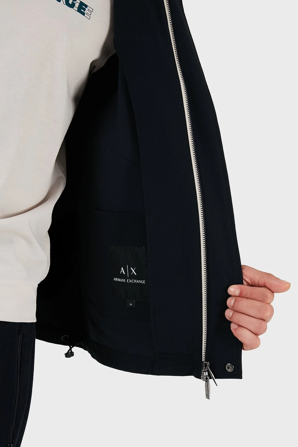 Armani Exchange Regular Fit Kolej Yaka Logolu Bomber Erkek Ceket XM001854 AF15604 UB101 LACİVERT - 5