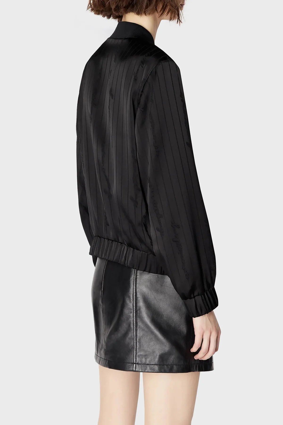 Armani Exchange Regular Fit Kolej Yaka Saten Bomber Bayan Ceket 6RYB10 YN2KZ 02EL SİYAH - 7