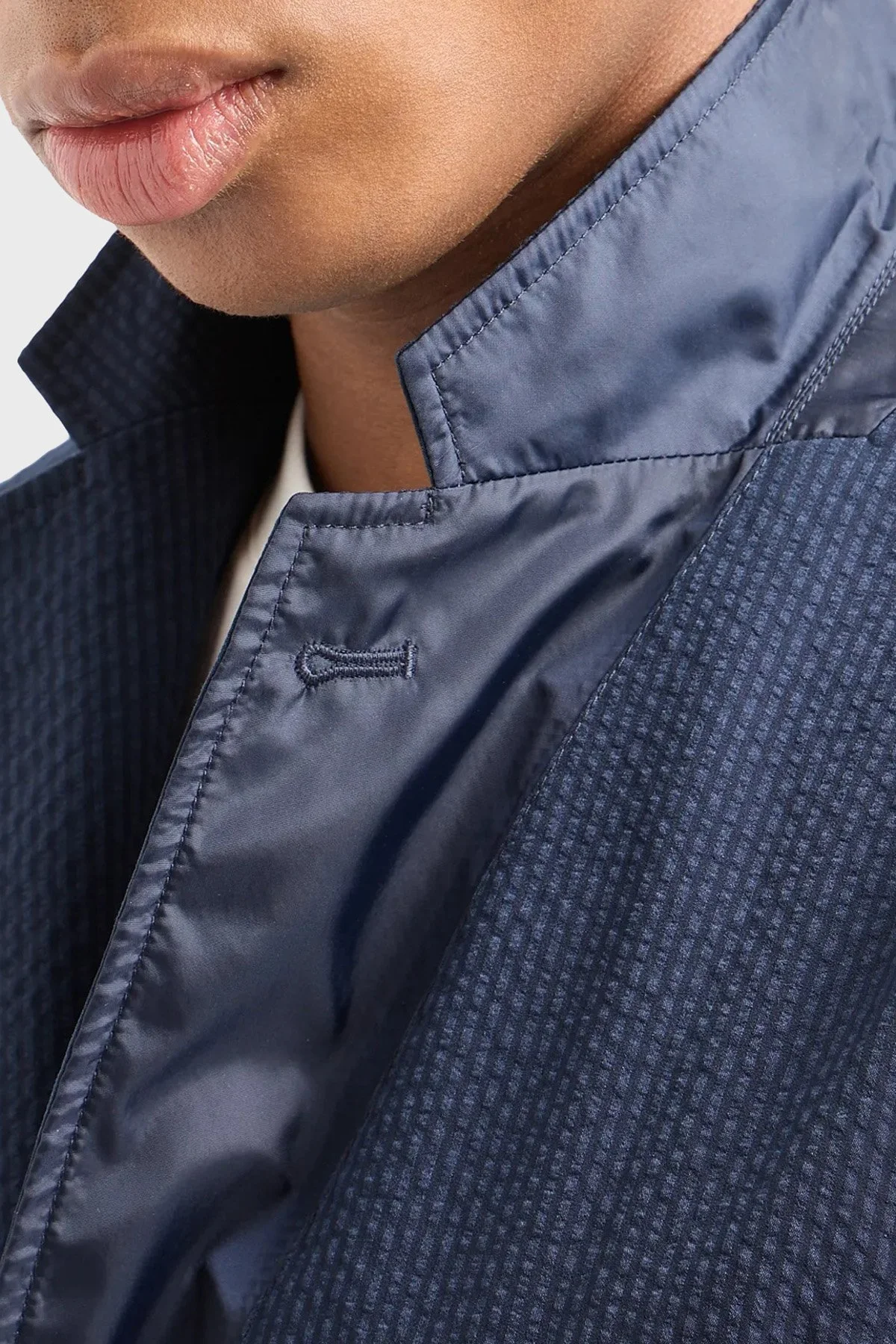 Armani Exchange Tamamı Astarlı Gofre Kumaştan Regular Fit Blazer Erkek Ceket 3DZG23 ZN1AZ 15BA LACİVERT - 9