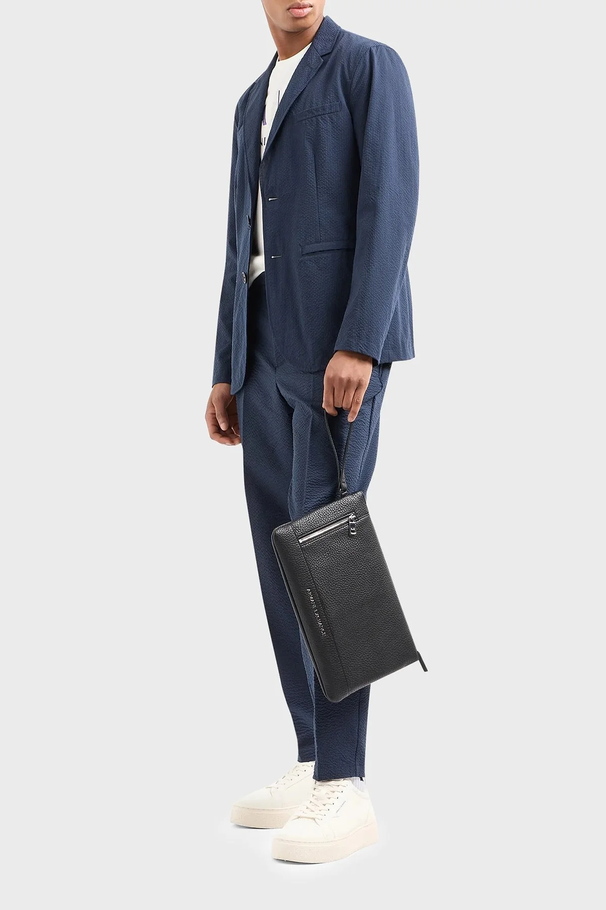 Armani Exchange Tamamı Astarlı Gofre Kumaştan Regular Fit Blazer Erkek Ceket 3DZG23 ZN1AZ 15BA LACİVERT - 2