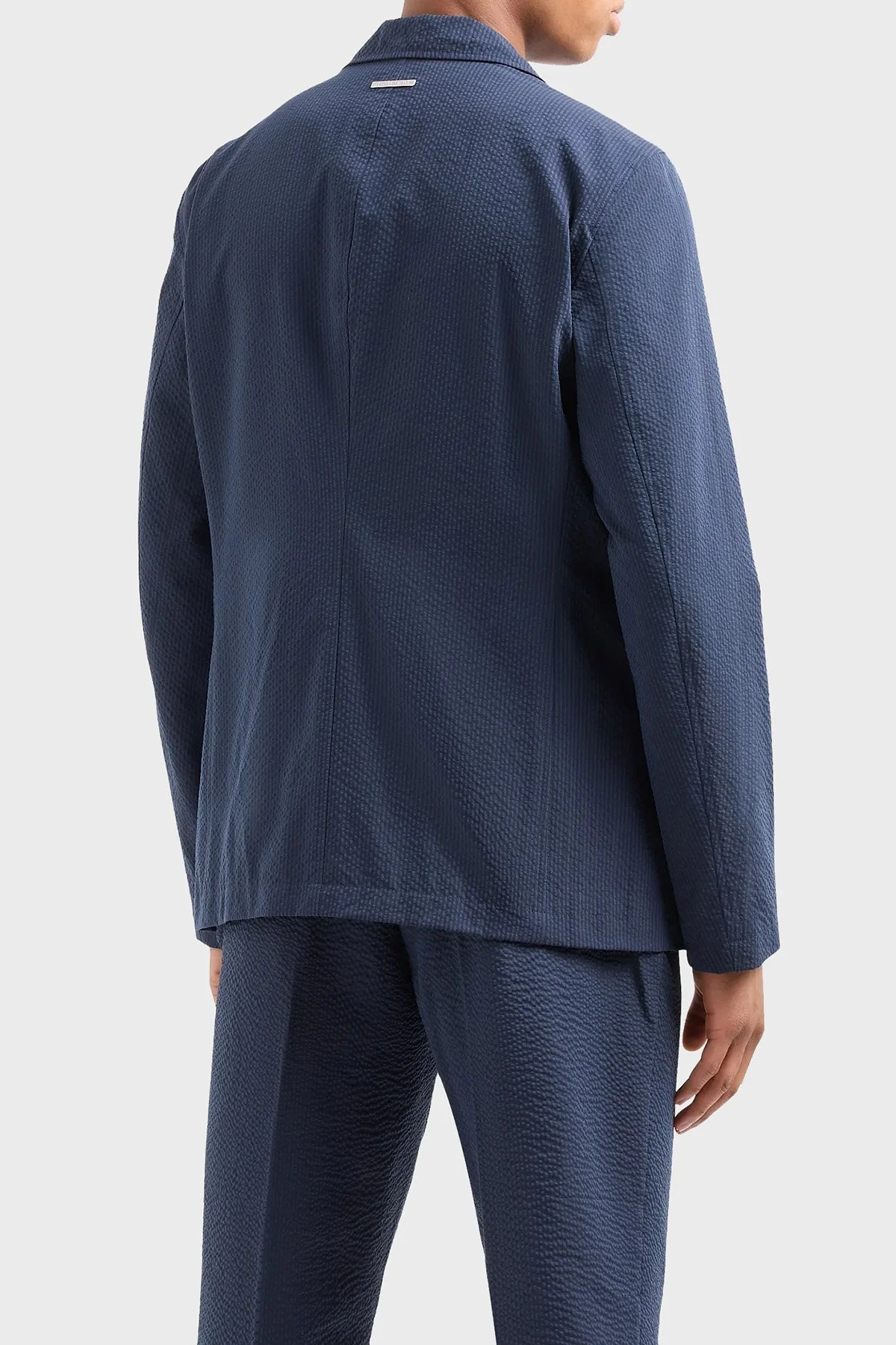 Armani Exchange Tamamı Astarlı Gofre Kumaştan Regular Fit Blazer Erkek Ceket 3DZG23 ZN1AZ 15BA LACİVERT - 3