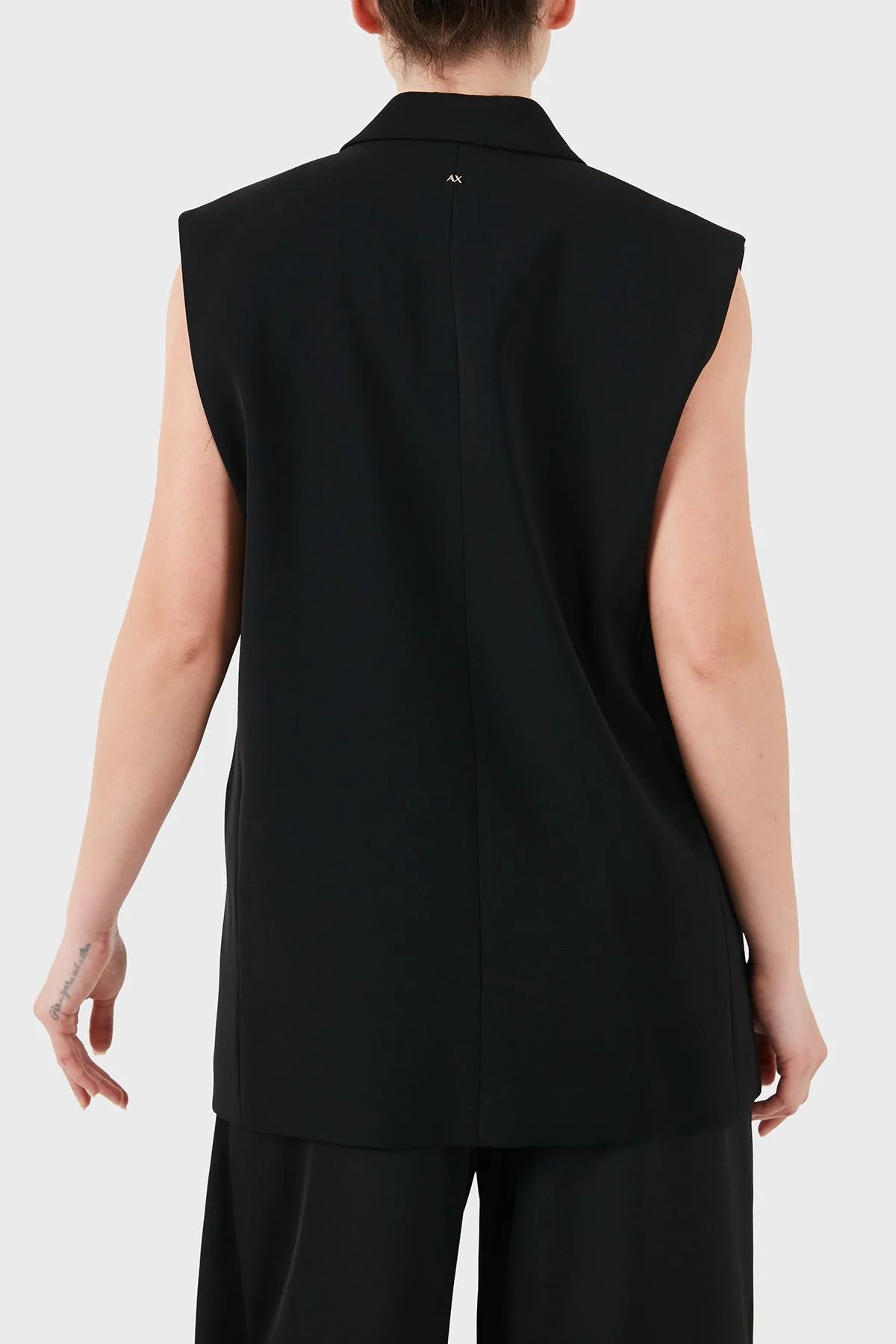 Armani Exchange Regular Fit Kruvaze Yaka Düğmeli Kadın Yelek XW001823 AF16125 UC001 SİYAH - 3