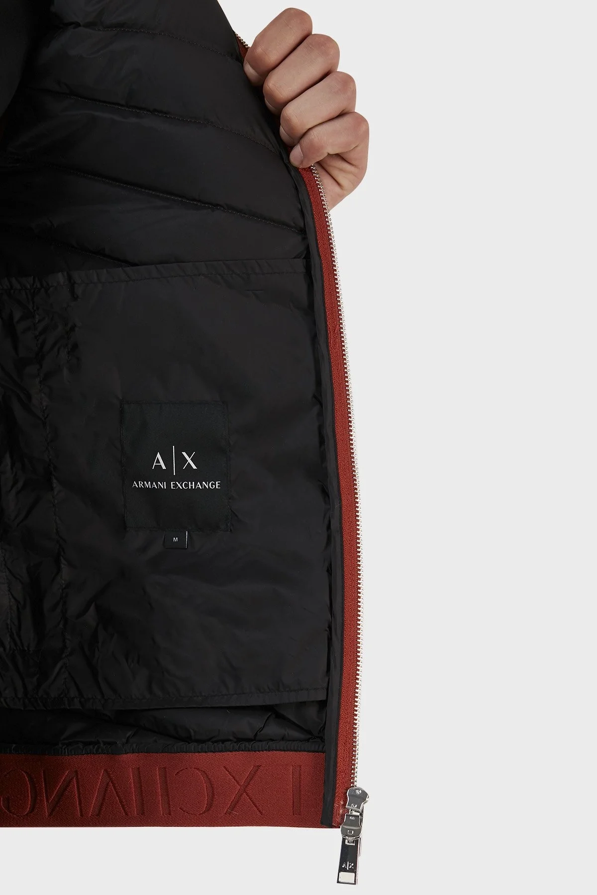 Armani Exchange Regular Fit Kuş Tüyü Dolgulu Dik Yaka Şişme Erkek Yelek 8NZQ52 ZNW3Z 24AC KIRMIZI - 5