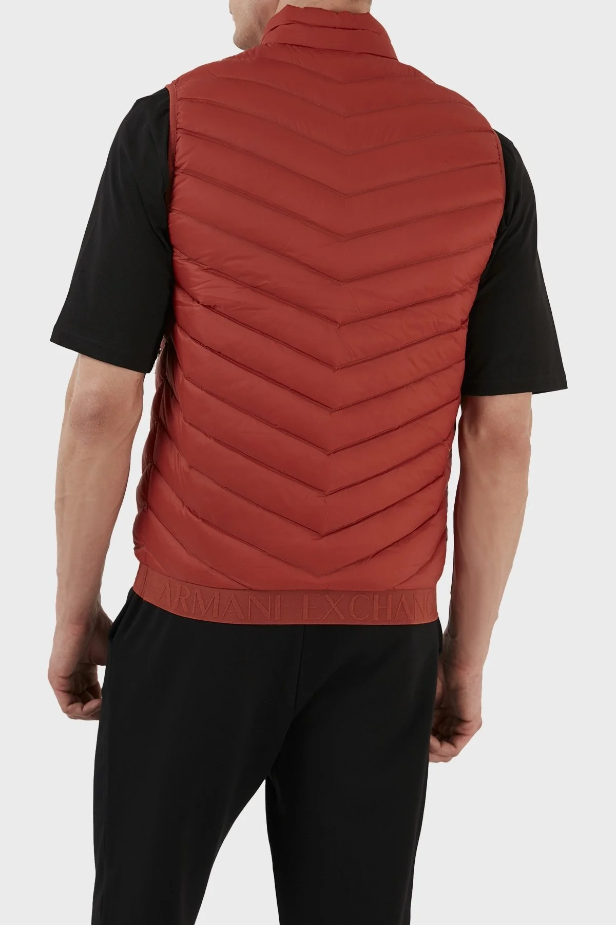 Armani Exchange Regular Fit Kuş Tüyü Dolgulu Dik Yaka Şişme Erkek Yelek 8NZQ52 ZNW3Z 24AC KIRMIZI - 6
