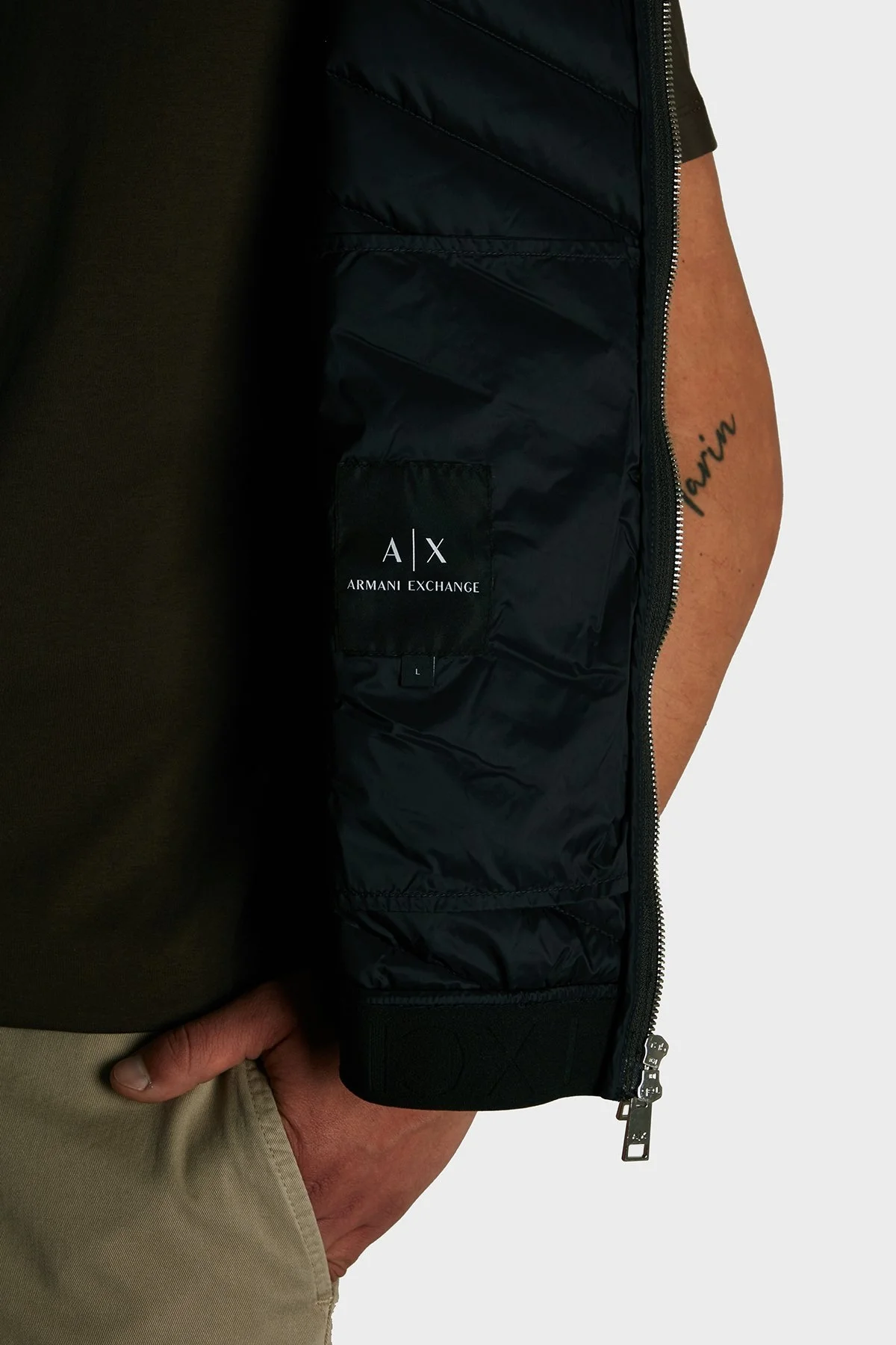 Armani Exchange Regular Fit Kuş Tüyü Dolgulu Dik Yaka Şişme Erkek Yelek 8NZQ52 ZNW3Z MB066 HAKİ - 5