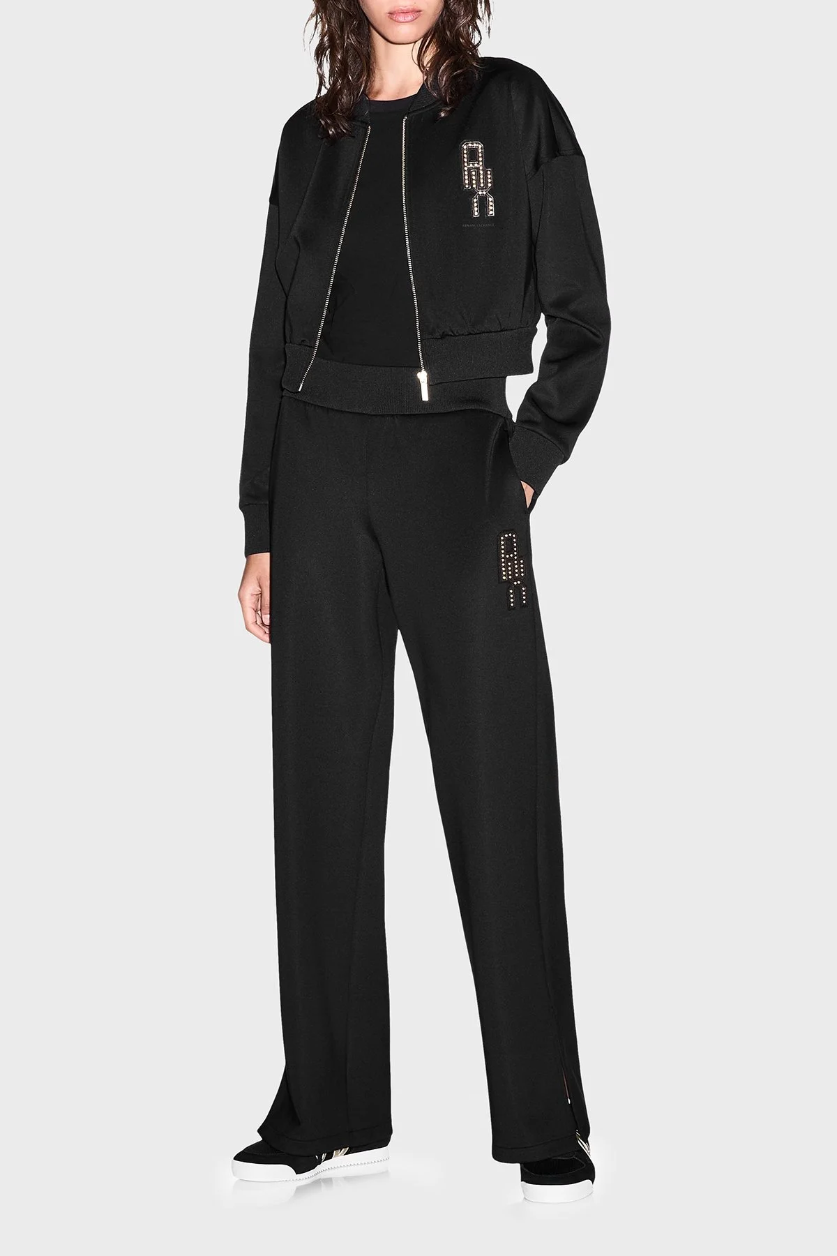 Armani Exchange Regular Fit Lastikli Bel Kadın Pantolon XW002867 AF25526 UC001 Siyah - 5