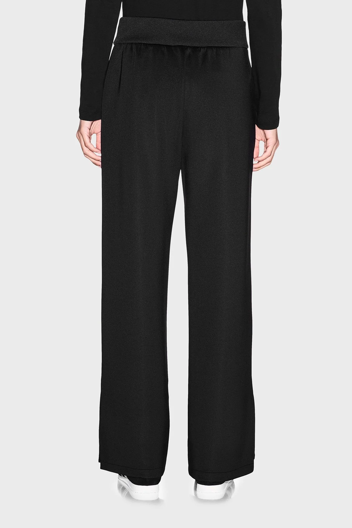 Armani Exchange Regular Fit Lastikli Bel Kadın Pantolon XW002867 AF25526 UC001 Siyah - 6