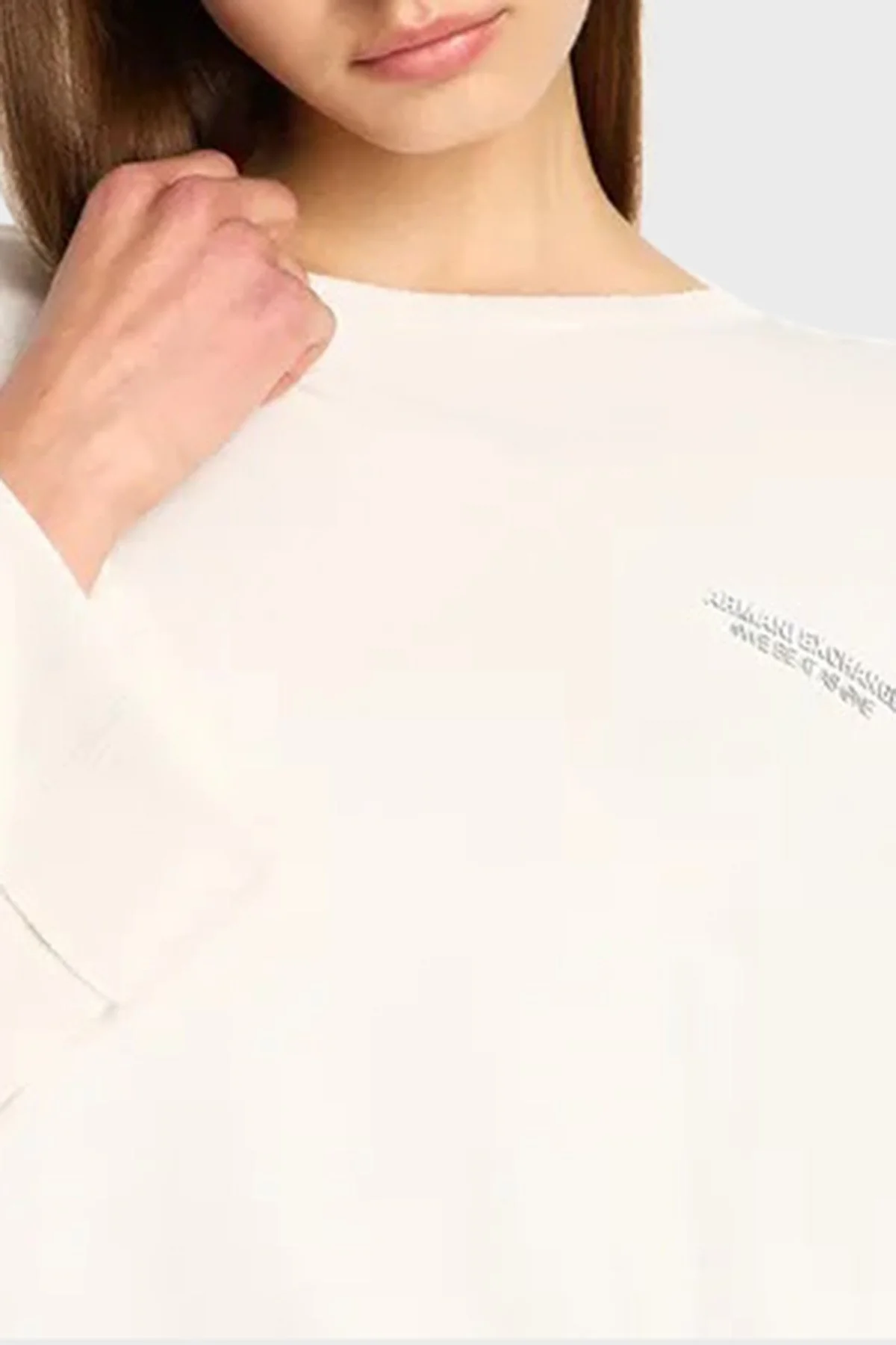 Armani Exchange Regular Fit Logo Detaylı Bayan Kazak 6RYM1G YMH6Z 1130 EKRU - 4