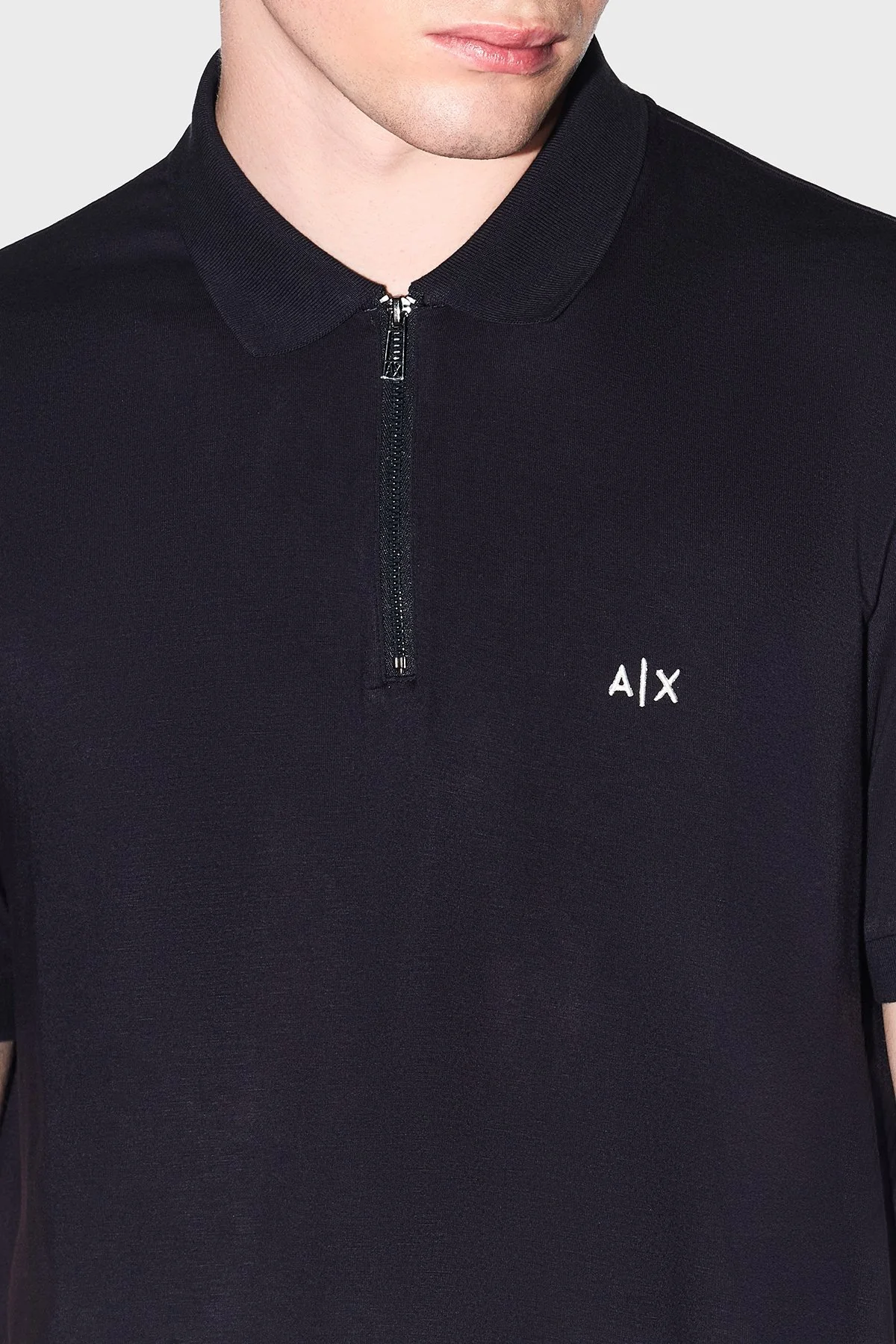 Armani Exchange Regular Fit Logolu Fermuarlı Erkek Polo XM002372 AF21936 UB101 LACİVERT - 4