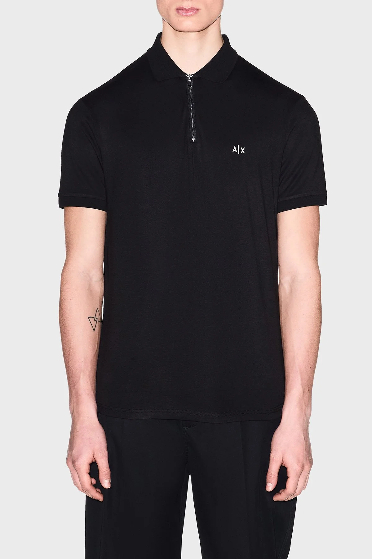 Armani Exchange Regular Fit Logolu Fermuarlı Erkek Polo XM002372 AF21936 UC001 SİYAH - 1