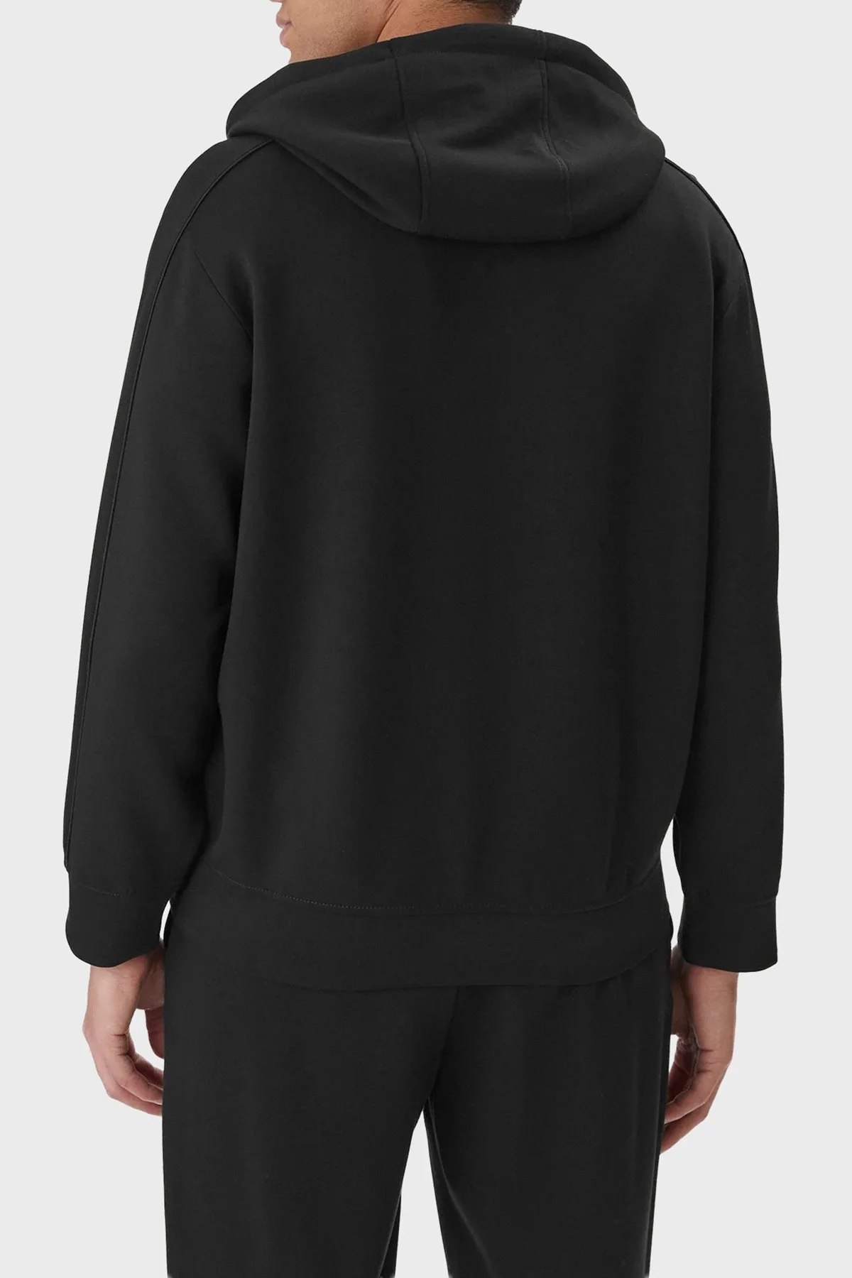 Armani Exchange Regular Fit Logolu Kapüşon Yaka Fermuarlı Erkek Sweat XM001770 AF19936 UC001 SİYAH - 3