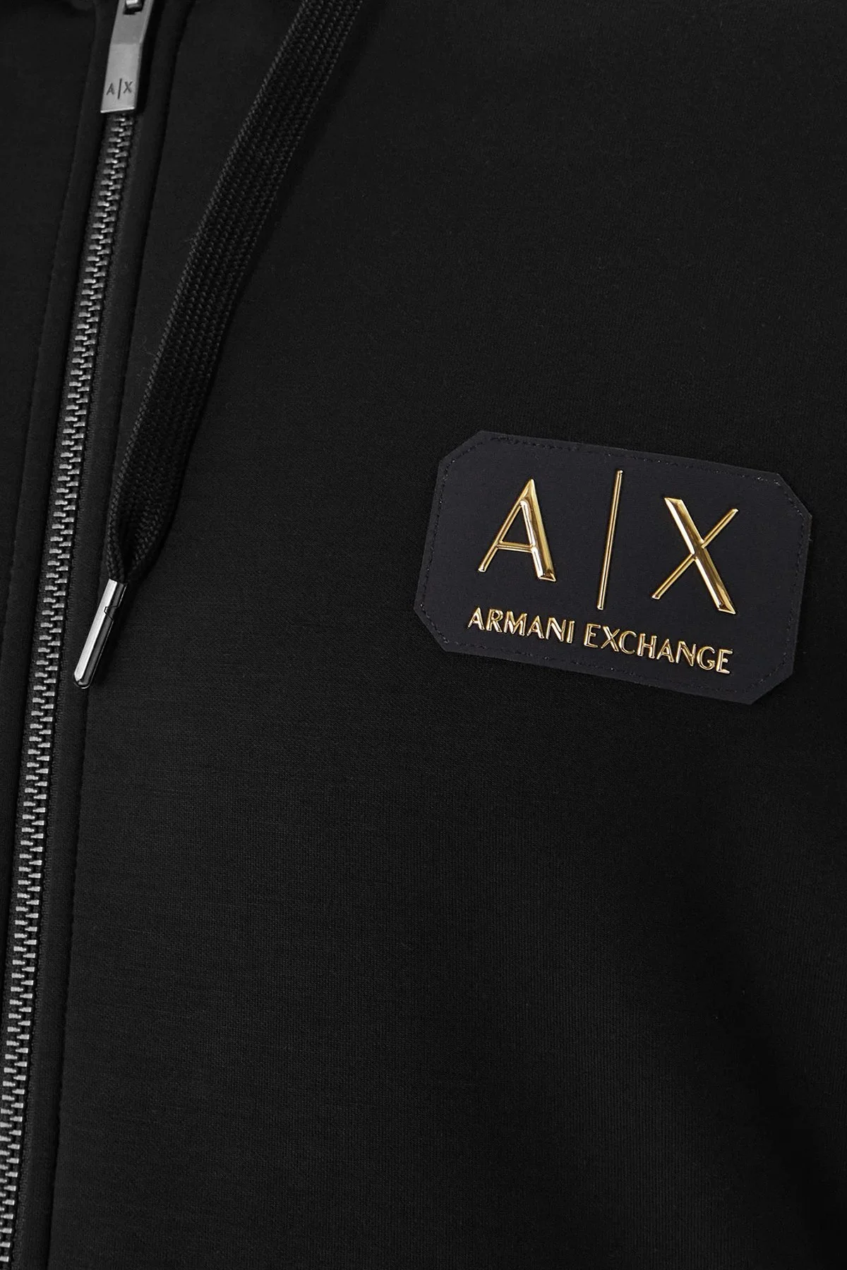 Armani Exchange Regular Fit Logolu Kapüşon Yaka Fermuarlı Erkek Sweat XM001770 AF19936 UC001 SİYAH - 4