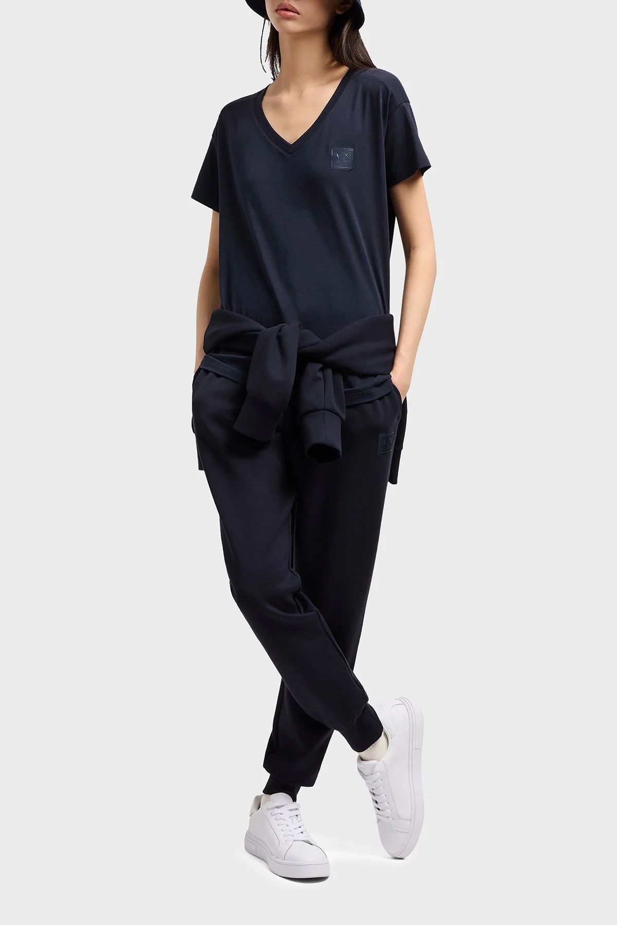 Armani Exchange Regular Fit Normal Bel Ribanalı Paça Jogger Bayan Pantolon XW000507 AF12819 UB100 LACİVERT - 6