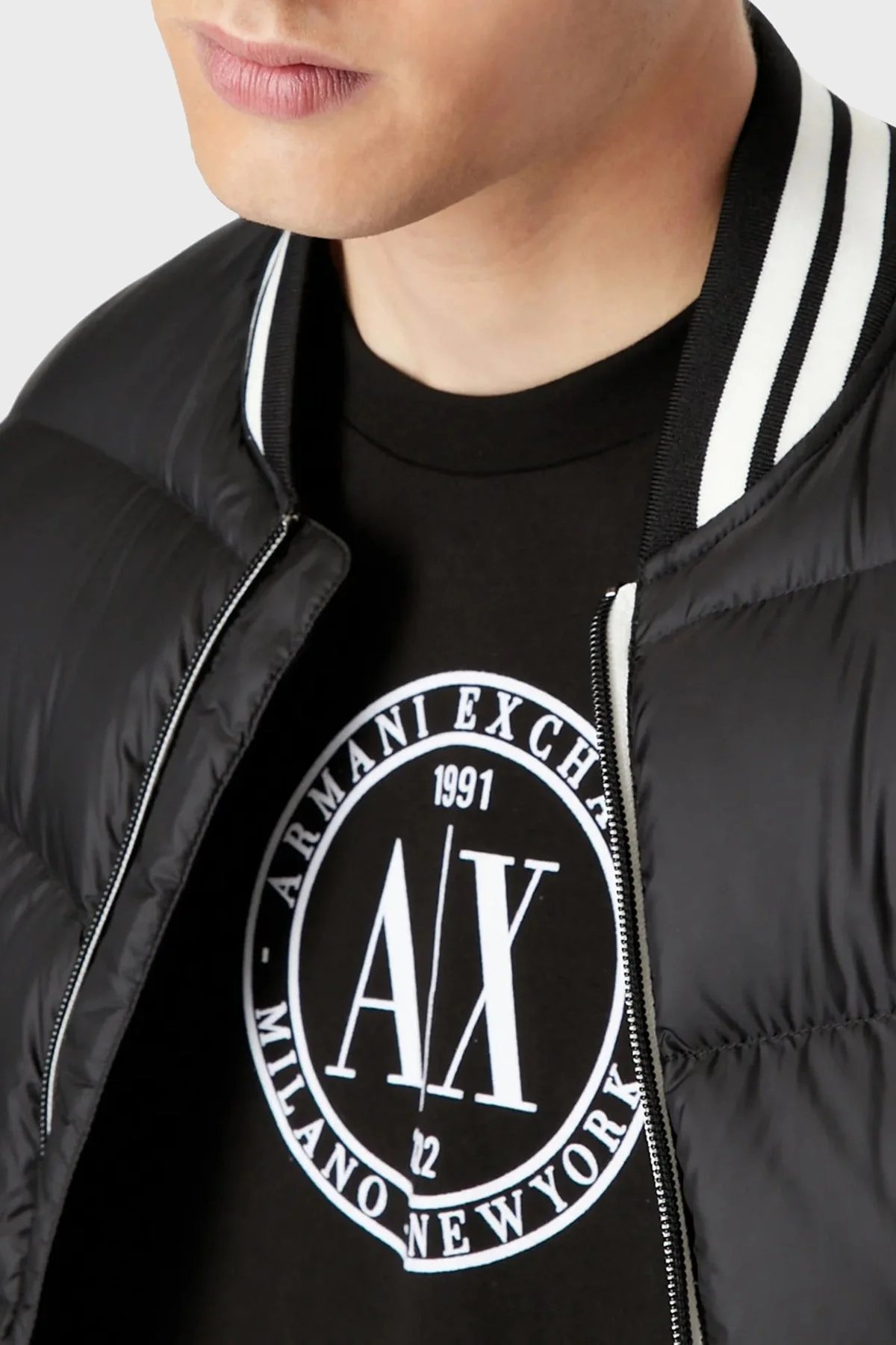 Armani Exchange Regular Fit Ördek Tüyü Dolgulu Şişme Erkek Mont 6LZBL8 ZNWRZ 1200 SİYAH - 2