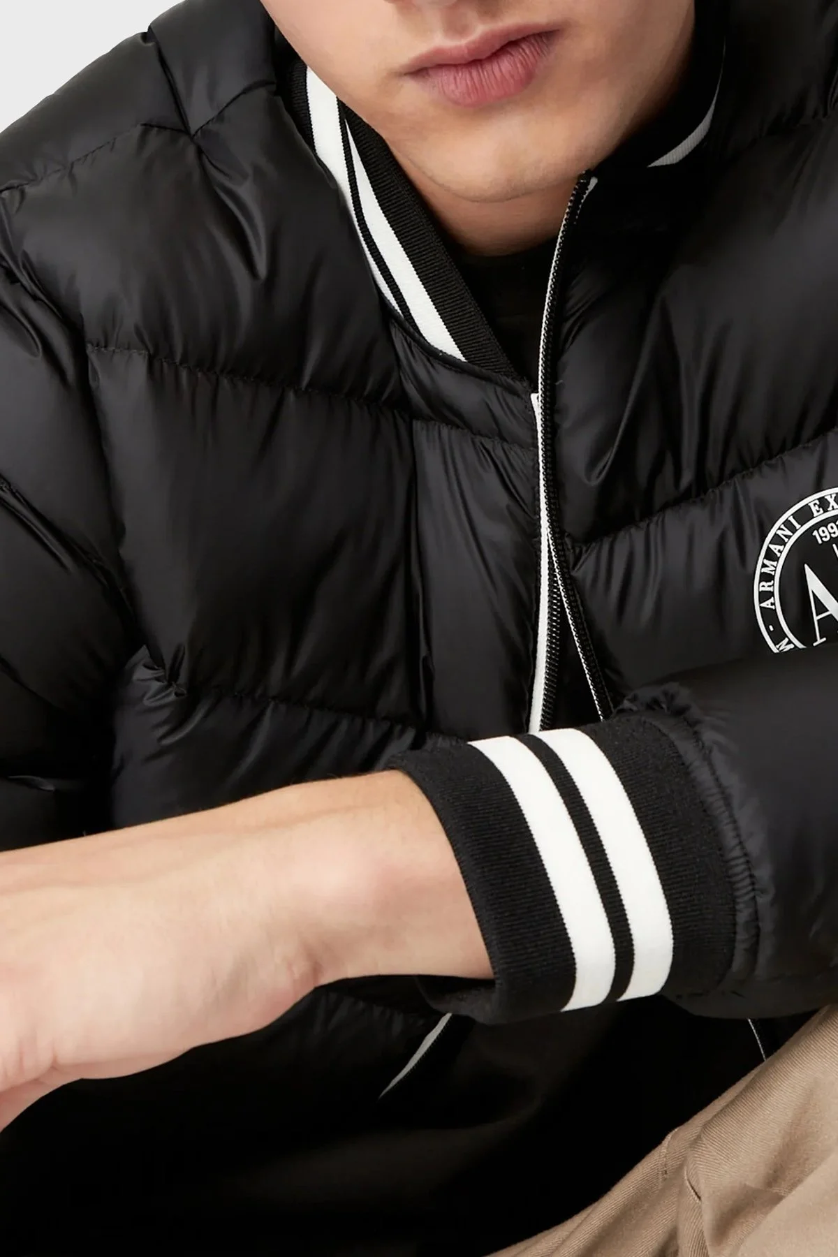 Armani Exchange Regular Fit Ördek Tüyü Dolgulu Şişme Erkek Mont 6LZBL8 ZNWRZ 1200 SİYAH - 4